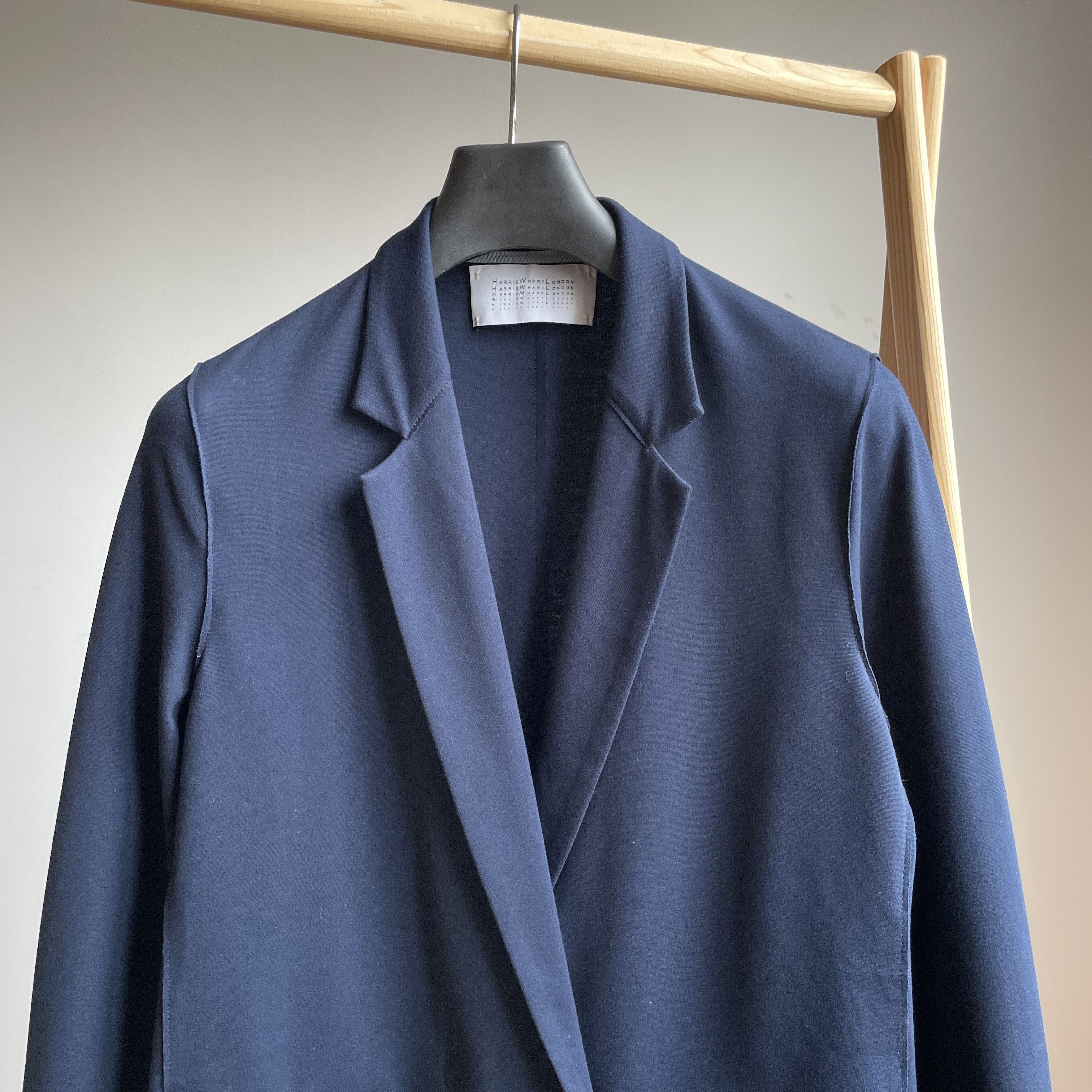 Harris Wharf London Harris Wharf London Womens Jersey Knit Viscose Blend Blazer Size M / US 6-8 / IT 42-44 - 4 Thumbnail