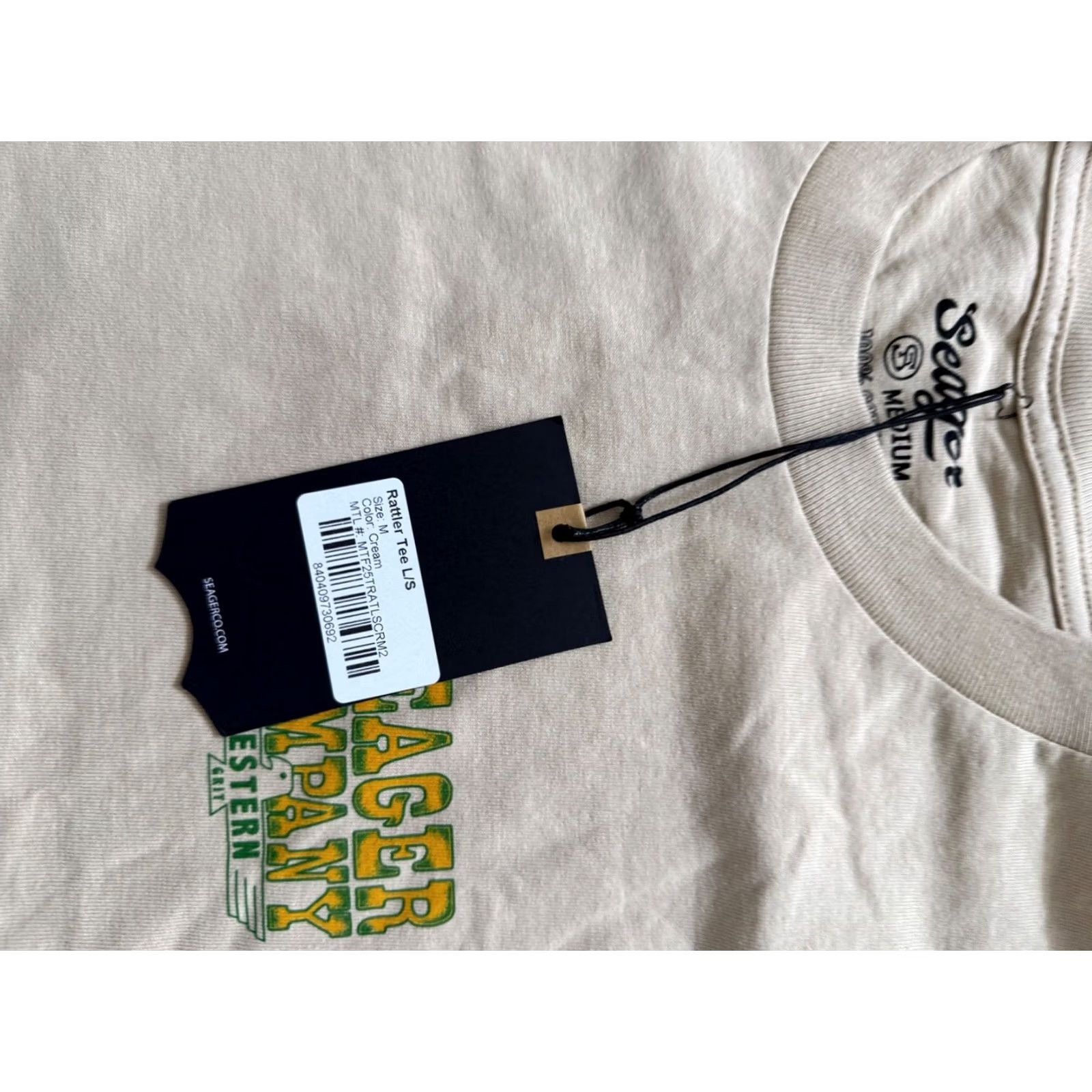 Vintage Seager Long Sleeve T-Shirt Men’s M Cream Cotton Pockets Shirt Vintage: No Size US M / EU 48-50 / 2 - 4 Thumbnail
