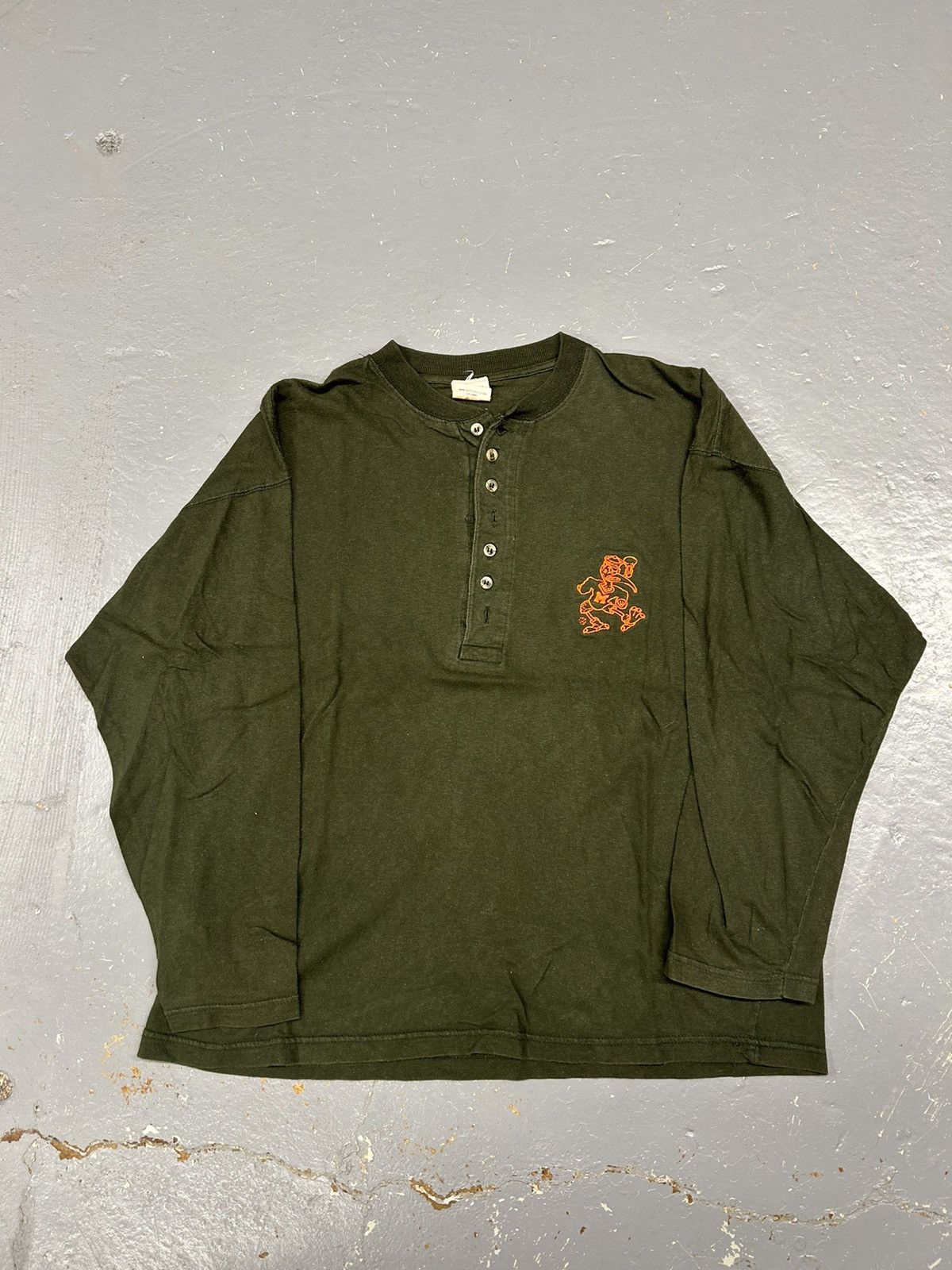 Vintage Crazy Vintage 90s Green University of Miami Longsleeve Shirt Size US L / EU 52-54 / 3 - 1 Thumbnail