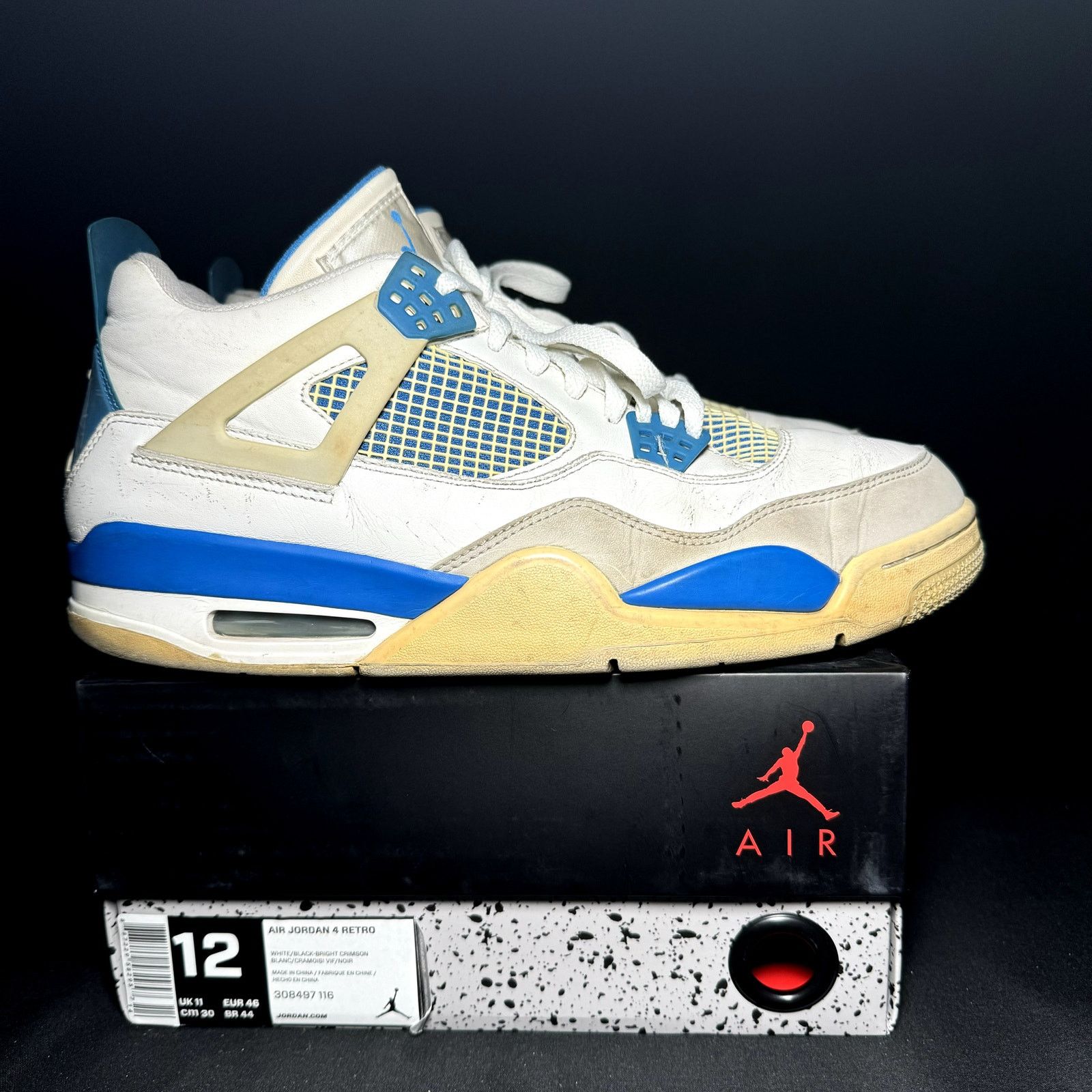 Jordan Brand × Nike Size 12 - Air Jordan 4 Retro Military Blue 2012 Men's Shoes Size US 12 / EU 45 - 1 Thumbnail