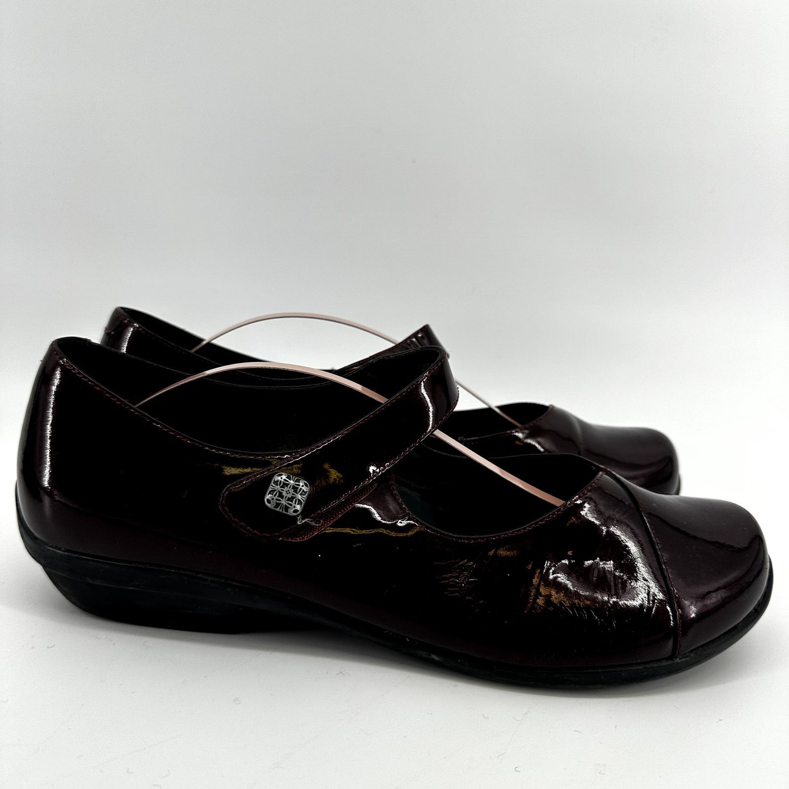 Dansko Dansko Opal Patent Mary Jane Flat Leather Black Cherry 10 Size US 10 / IT 40 - 3 Thumbnail