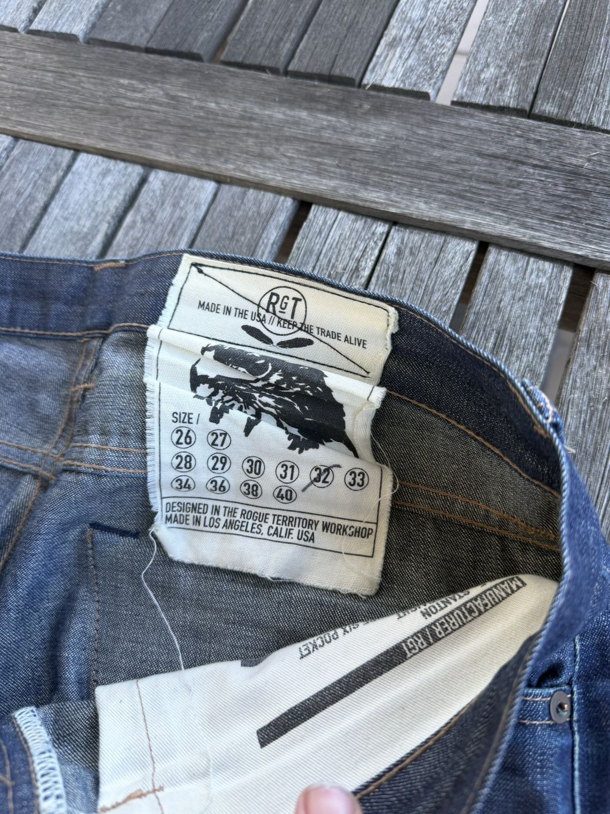 Rogue Territory Rogue Territory Indigo Stanton 11oz Tagged 33” Nice Fades Size US 33 - 4 Thumbnail