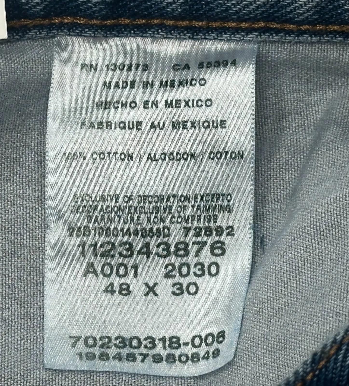 Lee Lee Regular Fit Straight Leg Denim Jeans Blue Mens 48/30 Size US 44 / EU 60 - 8 Thumbnail