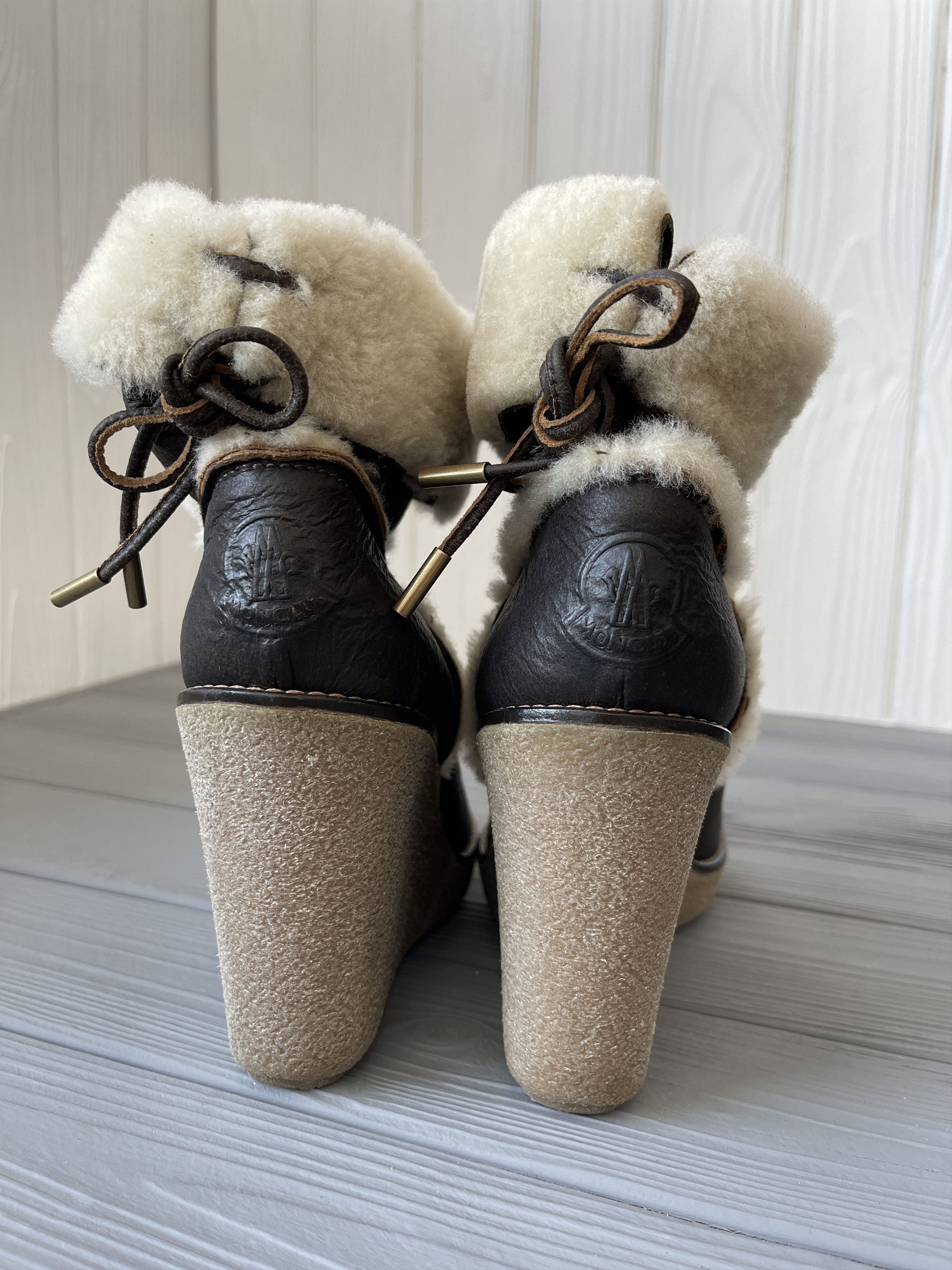 Moncler Moncler Leather Merino Fur Booties Size US 5.5 / IT 35.5 - 8 Thumbnail