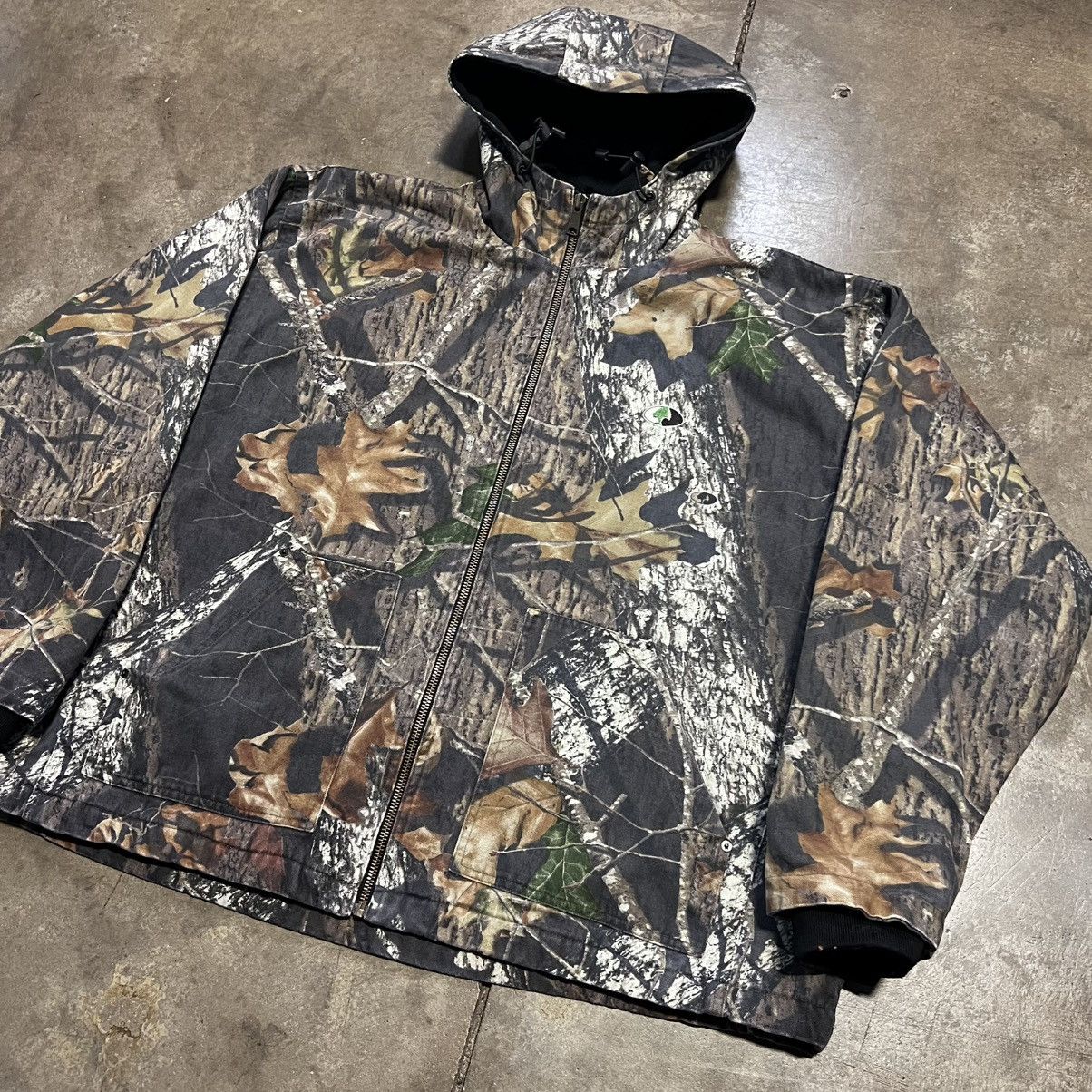 Mossy Oaks × Vintage Vintage Mossy Oak Camo Workwear Jacket Zip Up Hooded Boxy Size US XXL / EU 58 / 5 - 2 Thumbnail