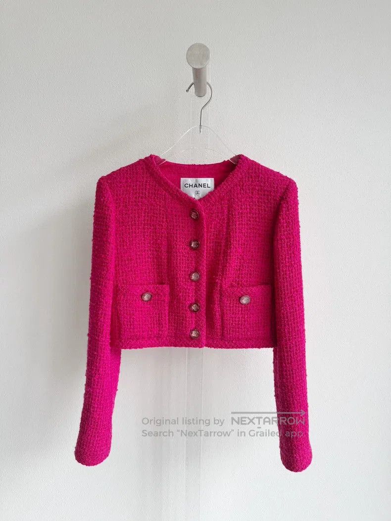 Chanel Chanel 21K rose-red short jacket Size XXS / US 00 / IT 34 - 4 Thumbnail