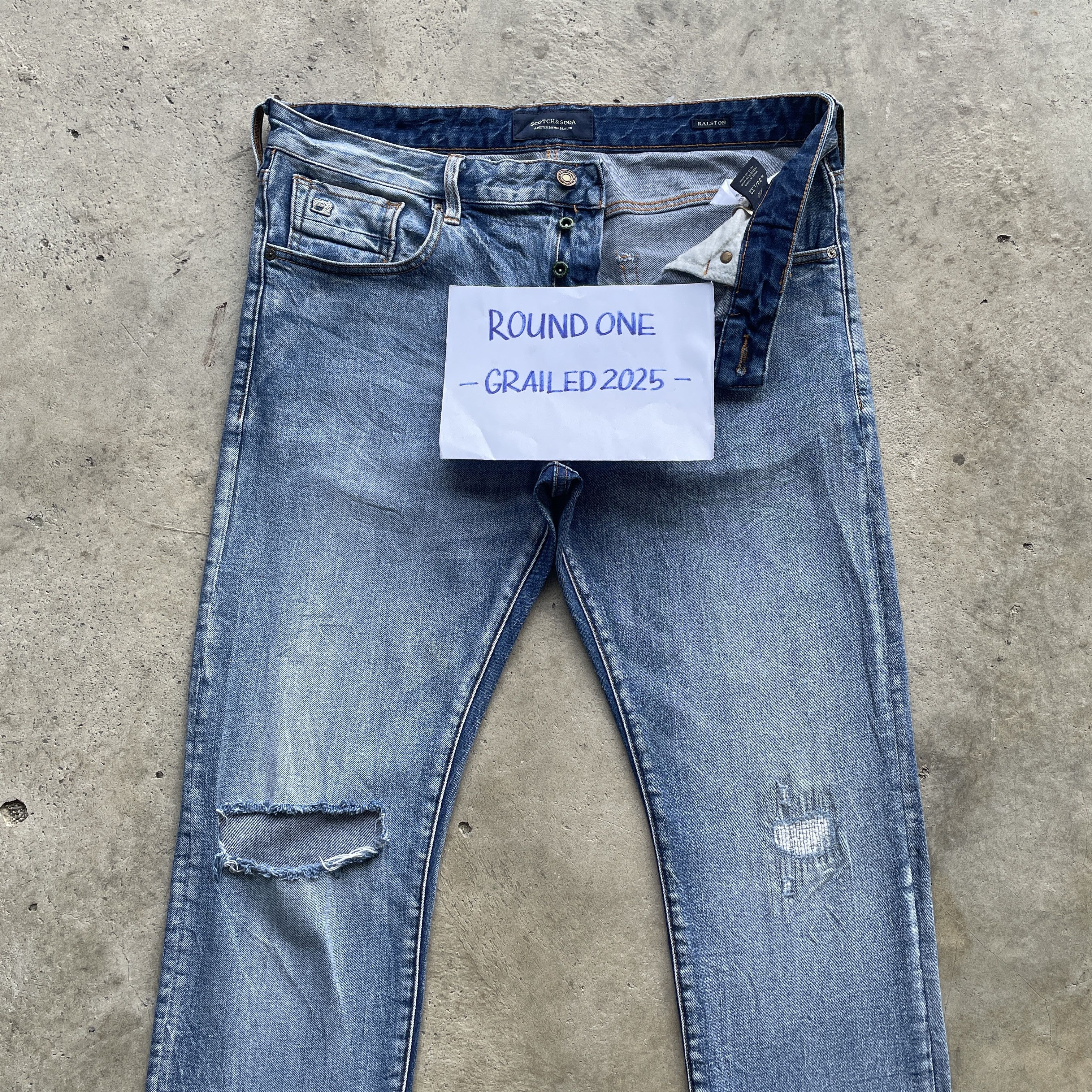 Japanese Brand W35 VINTAGE SCOTCH&SODA FADED DISTRESSED JEANS PANTS RIPPED Size US 35 - 3 Thumbnail