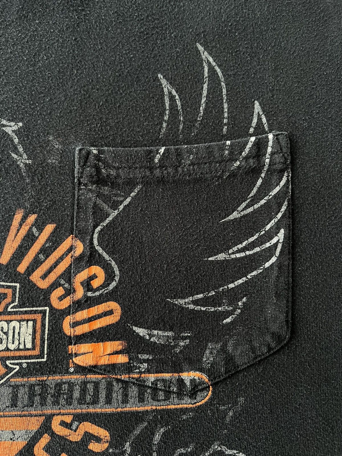 Harley Davidson Vintage 2010 Harley Davidson Eagle Pocket Black T-shirt Size US L / EU 52-54 / 3 - 8 Thumbnail