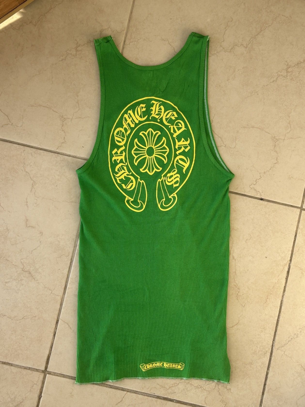 Chrome Hearts Chrome Hearts Green/Yellow Horseshoe Tank Top | Grailed