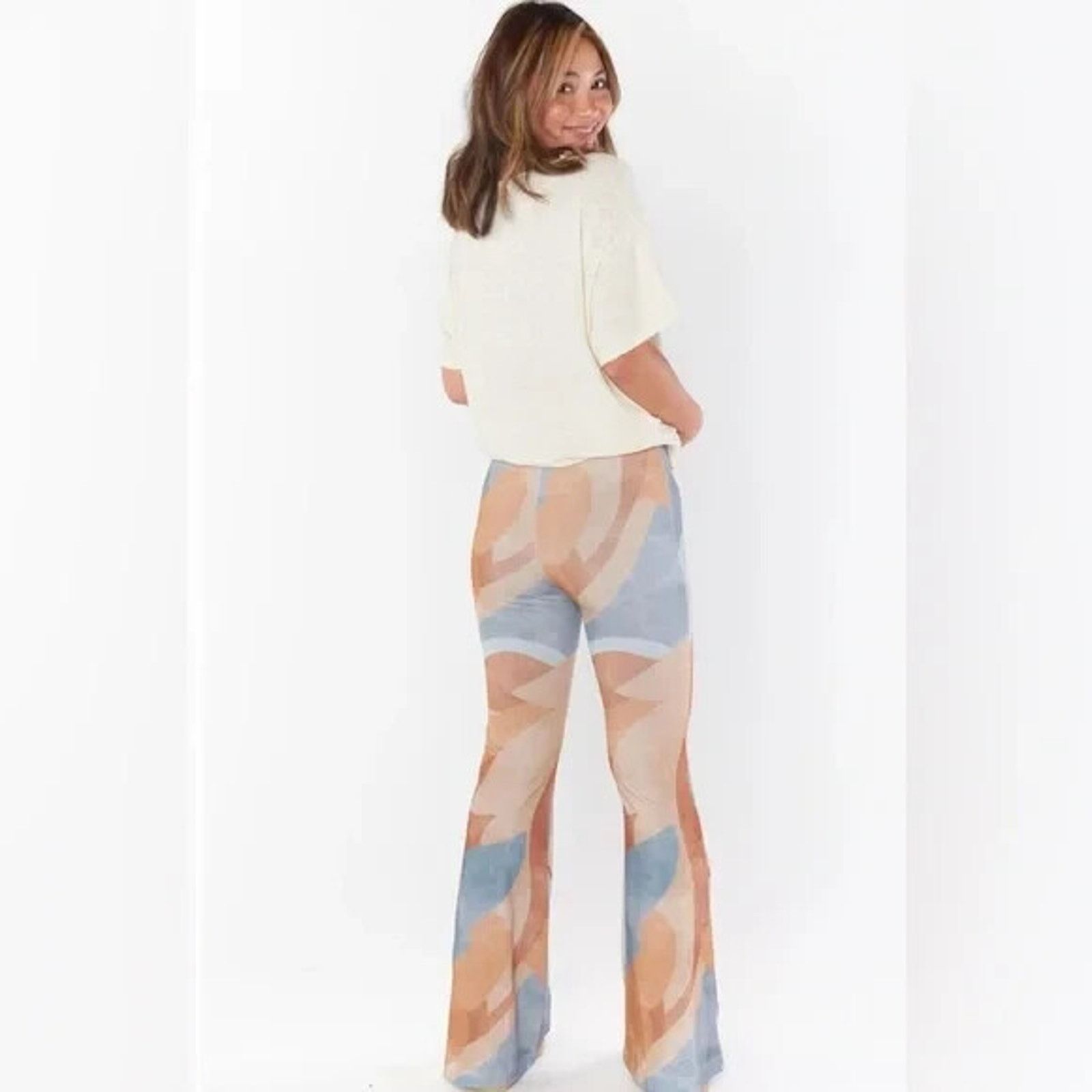 Show Me Your MuMu New W/Tag Show Me Your Mumu Tan Maren Bells Flare Pants XS Size 25" / US 0 / IT 36 - 4 Thumbnail
