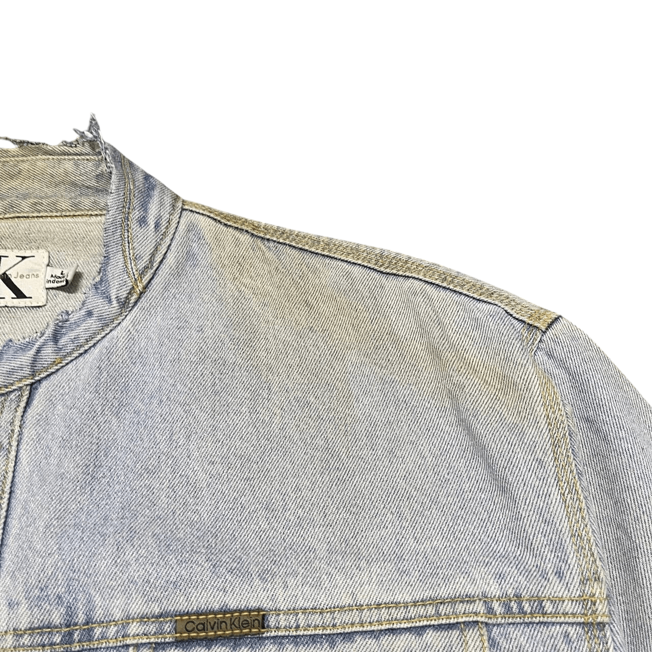 Calvin Klein Vintage CK Calvin Klein Denim Jacket Cut Off Collar Size US L / EU 52-54 / 3 - 5 Thumbnail