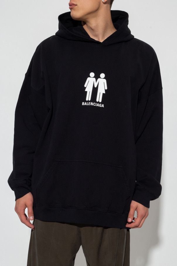 Balenciaga o1mt1gz1224 Pride 22 Hoodie Boxy Fit in Black Size US L / EU 52-54 / 3 - 3 Thumbnail