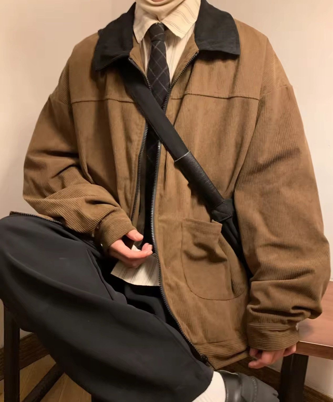 Japanese Brand Corduroy Bomber Jacket Size US L / EU 52-54 / 3 - 7 Thumbnail
