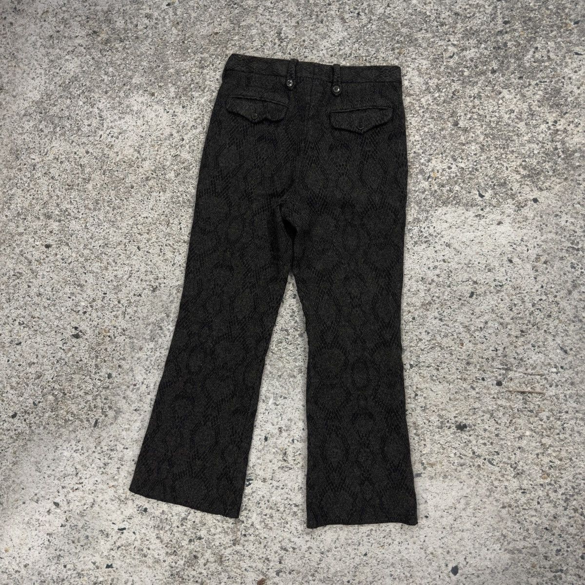 Dries Van Noten Dries Van Noten Wool Snakeskin Print Flare Trouser Pants Size US 30 / EU 46 - 11 Thumbnail