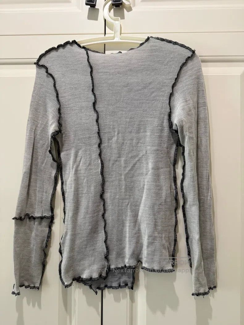 Yohji Yamamoto Yohji Yamamoto Grey and white color-block long sleeve Size XS / US 0-2 / IT 36-38 - 2 Thumbnail