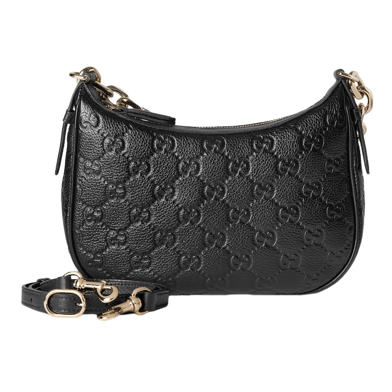 Gucci GUCCI GG Medium Black Leather Shoulder Bag New Auth Size ONE SIZE - 4 Thumbnail