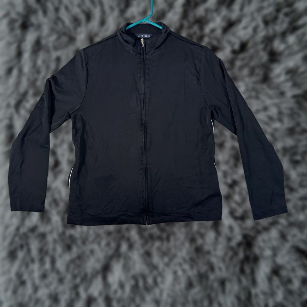 Lands' End Lands' End Full Zip Jacket M Black Women Lightweight Zipper Pockets Athleisure Track Casual Outdoor Size M / US 6-8 / IT 42-44 - 1 Thumbnail