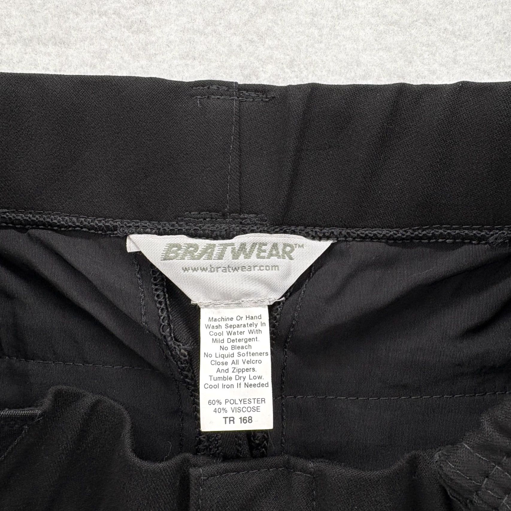 Vintage Bratwear Cargo Pants Mens 30x31 Black Tactical Uniform Elastic Waist Utility Workwear Pants Mens Black Size US 30 / EU 46 - 4 Thumbnail