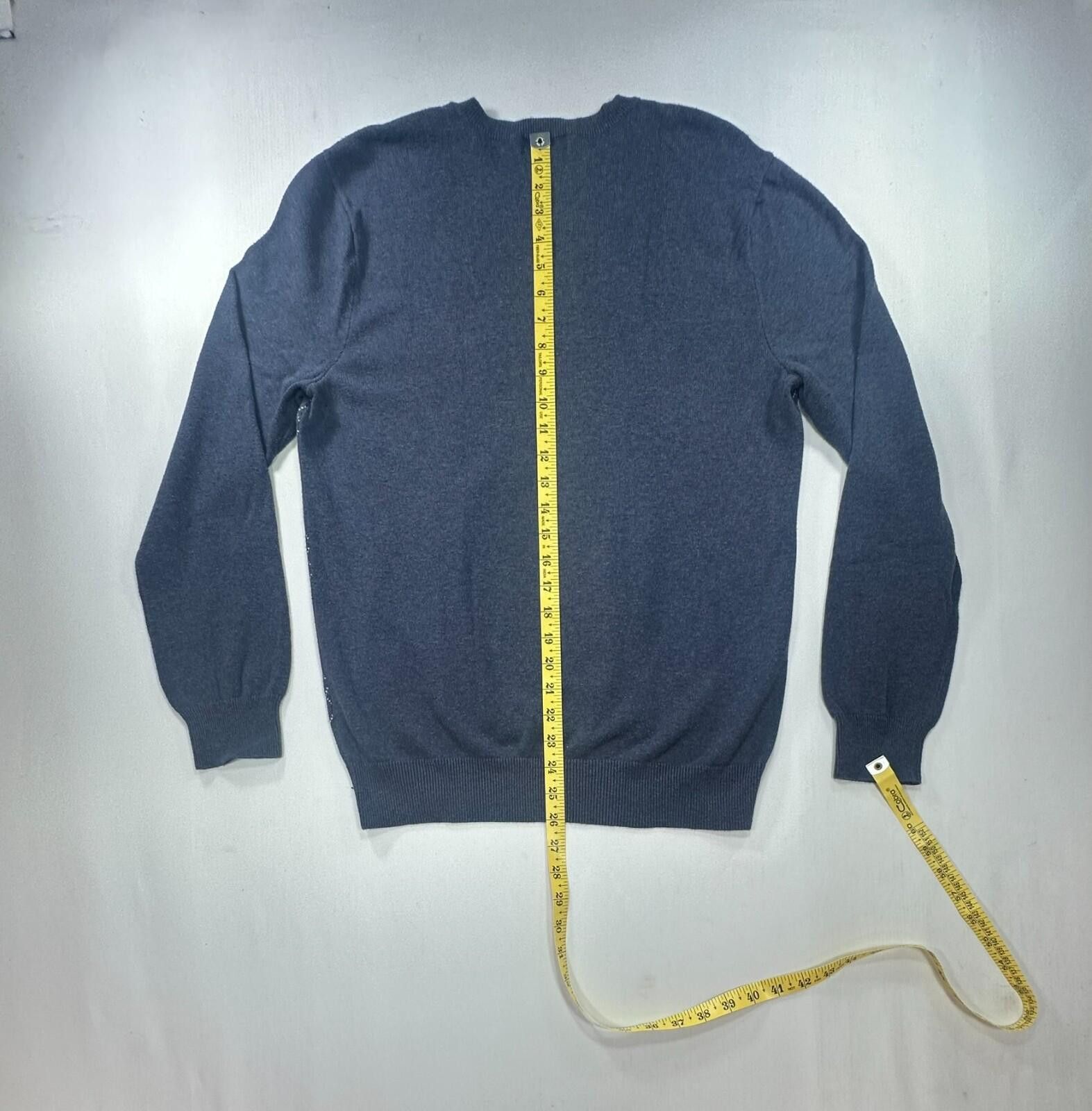 Banana Republic Banana Republic 100% Cotton V-Neck Argyle Sweater Blue Men M Size US M / EU 48-50 / 2 - 3 Thumbnail