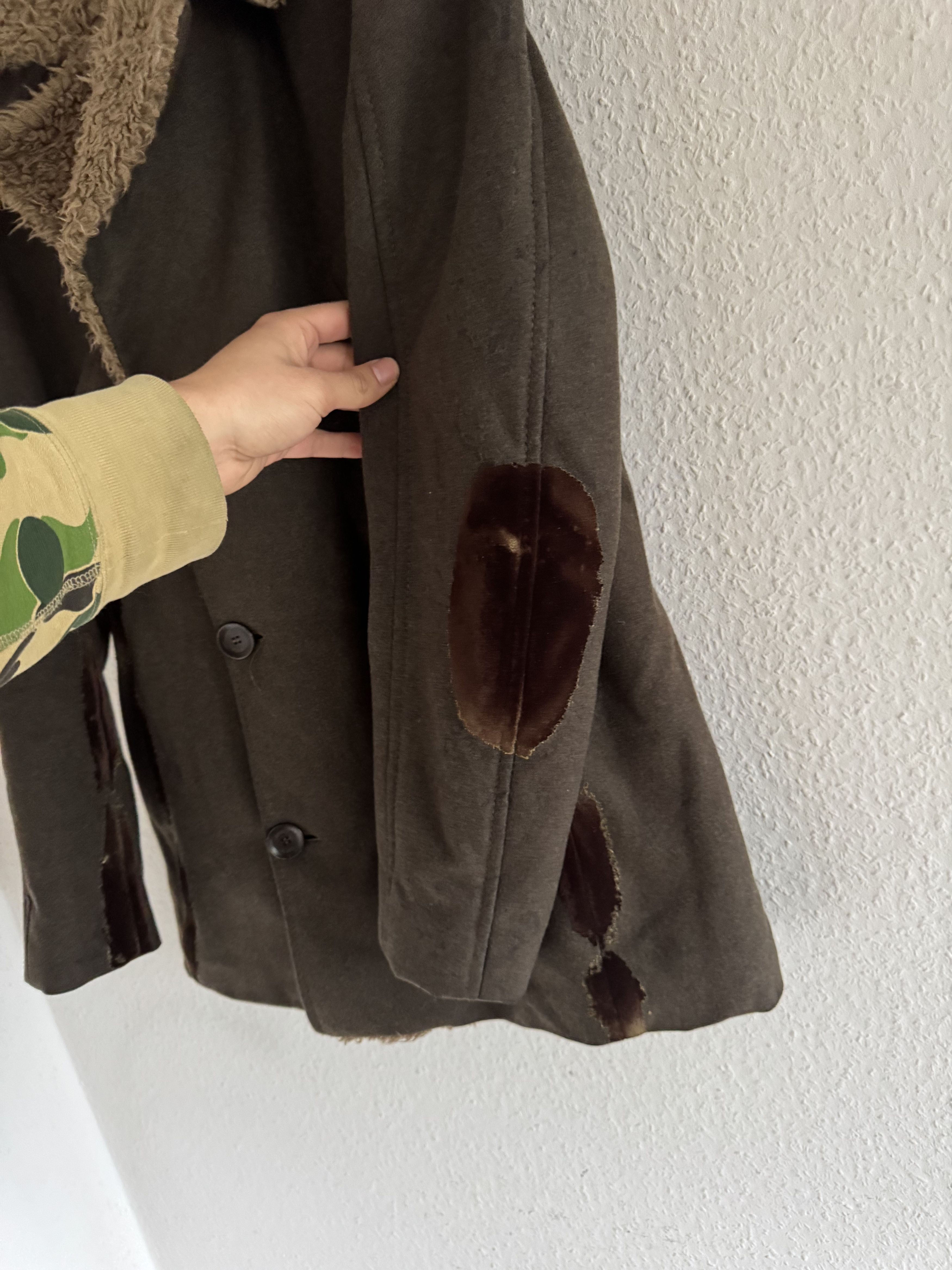 Just Cavalli Decorated Faux Fur Patch Wool Coat Size US XL / EU 56 / 4 - 14 Thumbnail