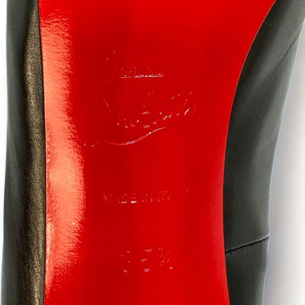Christian Louboutin Christian Louboutin Very Prive Black Leather Peep Toe Pump Size US 5.5 / IT 35.5 - 7 Thumbnail