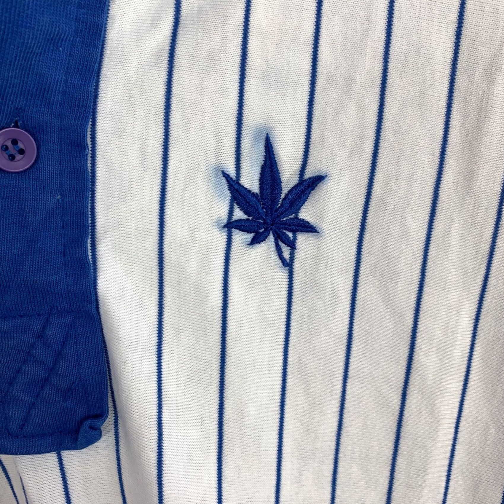 Vintage VINTAGE Boasters Polo Shirt Mens XL Short Sleeve White Blue Pinstripe 1970s Rugby Decade Size US XL / EU 56 / 4 - 3 Thumbnail