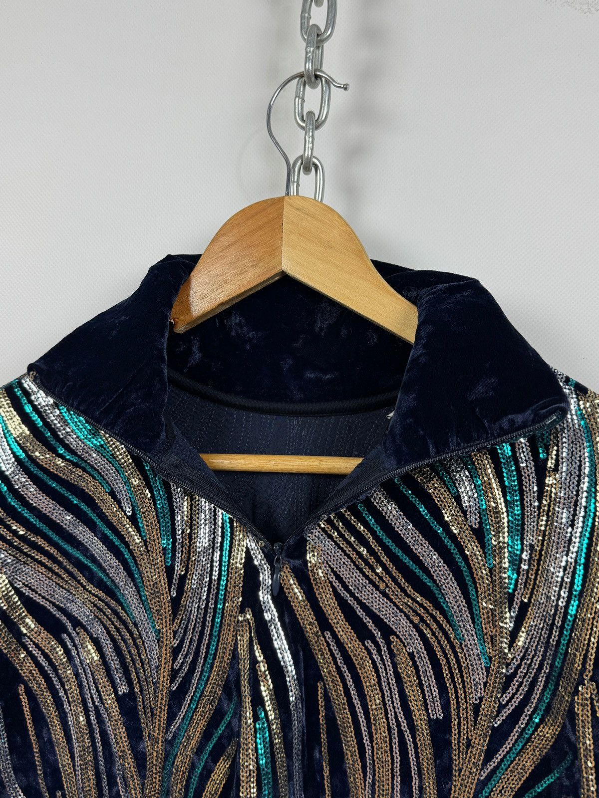 Dries Van Noten Dries Van Noten Sequin Velvet High Neck Top Size M / US 6-8 / IT 42-44 - 22 Thumbnail