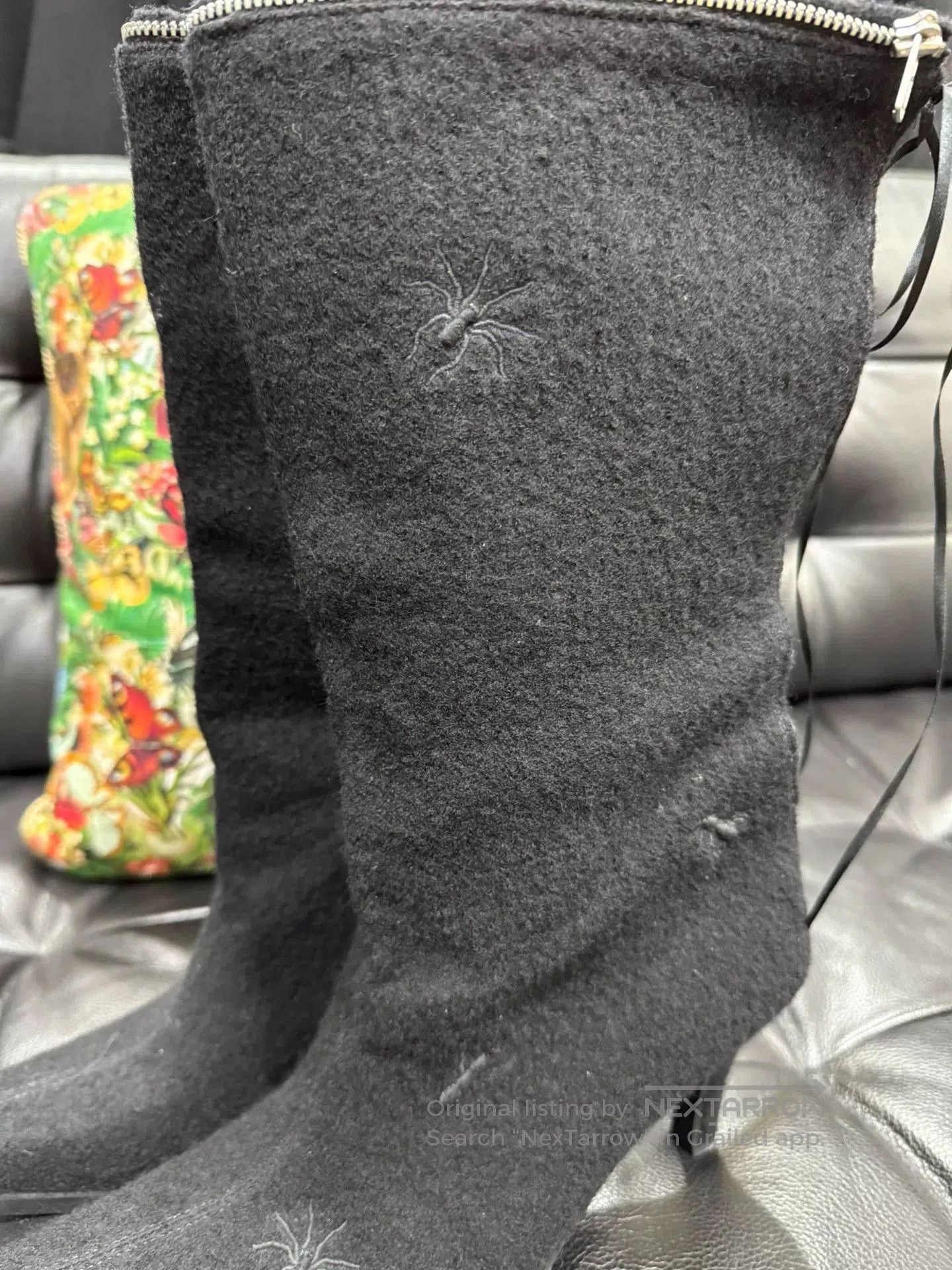 Comme des Garcons undercover guru guru embroidered insect long boots. Size US 6 / EU 39 - 3 Thumbnail