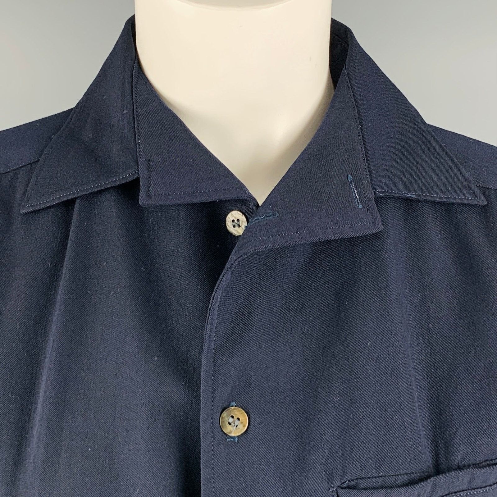 Comme des Garcons COMME des GARCONS Size S Navy Twill Buttoned Shirt Size S / US 4 / IT 40 - 2 Thumbnail