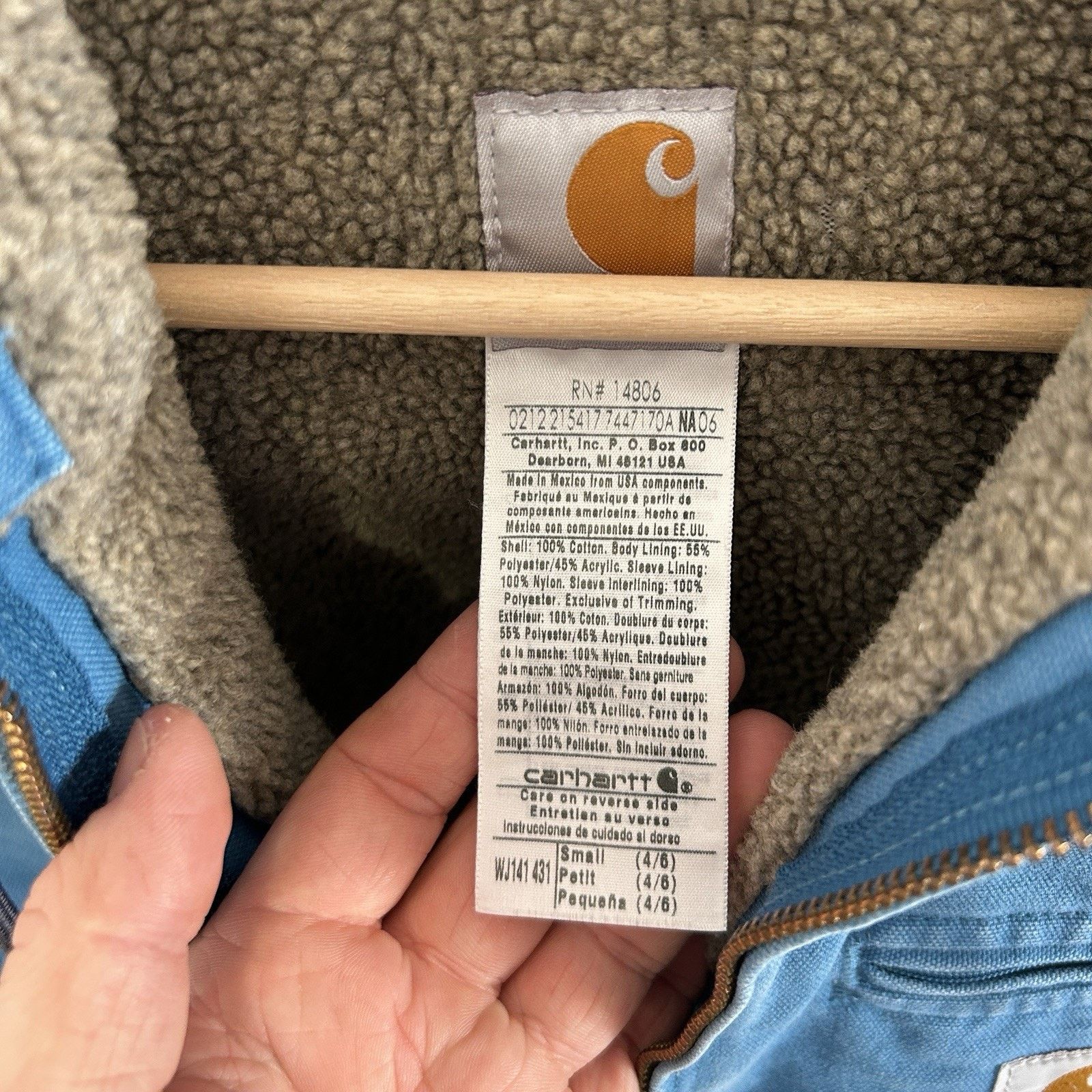 Carhartt Y2K Carhartt Sherpa-Lined Hooded Detroit Jacket “Blue Topaz” Size S / US 4 / IT 40 - 13 Thumbnail