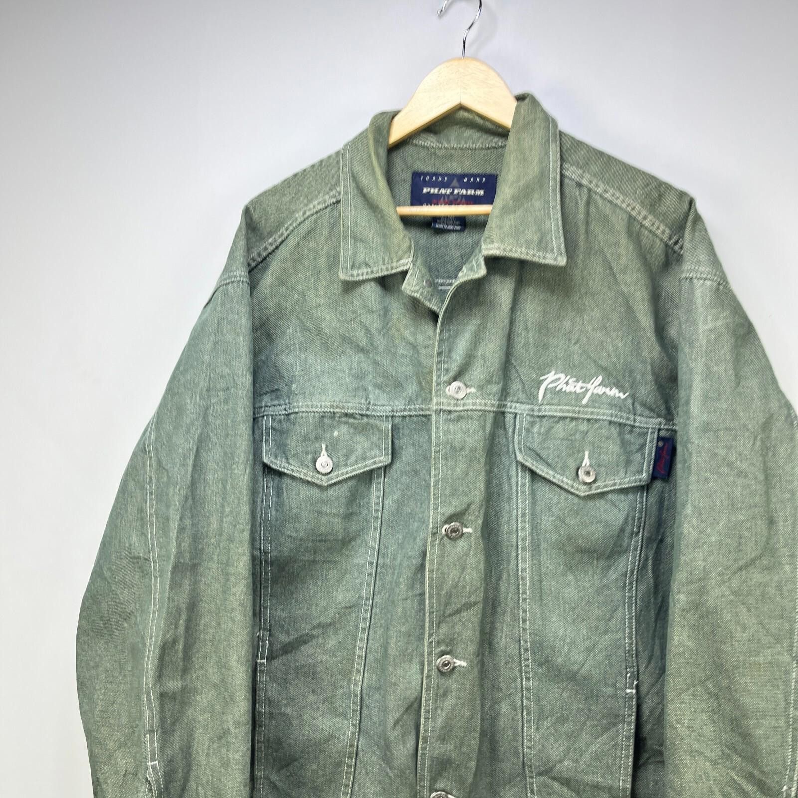 Phat Farm Vintage Y2K Phat Farm Denim Jacket Size 2XL Baggy Green Size US XXL / EU 58 / 5 - 2 Thumbnail