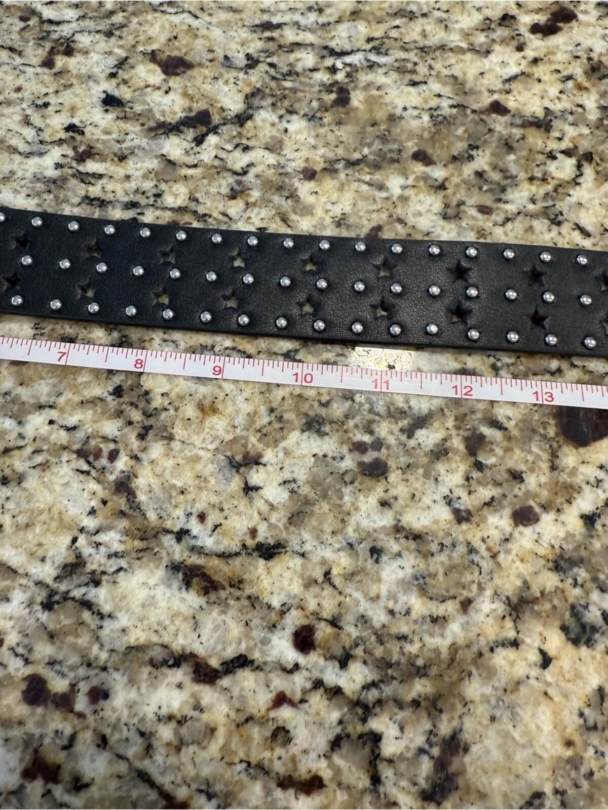 Other Faux leather black belt star cutout silver studs western 42” Size ONE SIZE - 12 Thumbnail