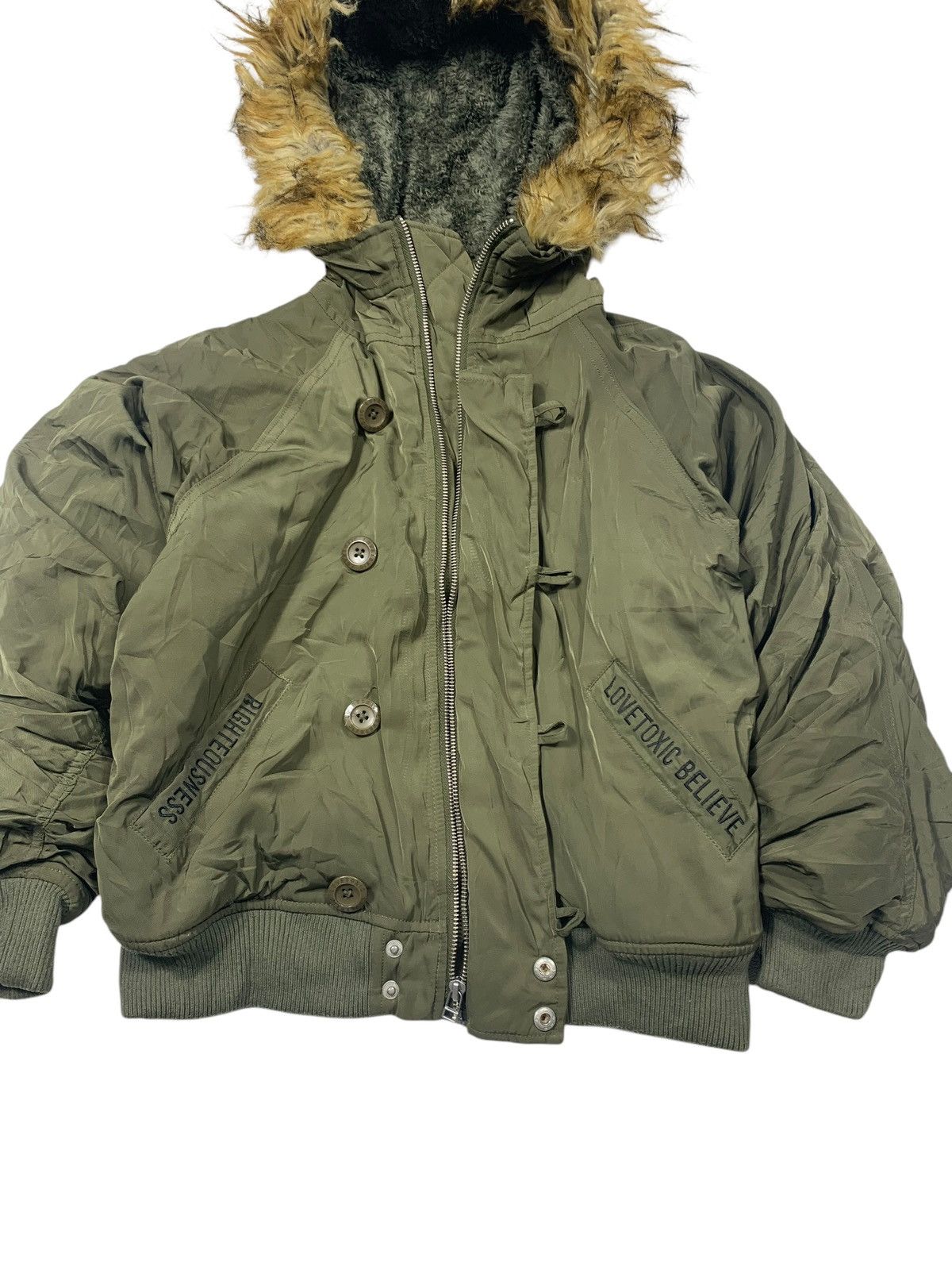 Tornado Mart PLEASURE LOVE TOXIC - Bomber Fur Jacket Size US M / EU 48-50 / 2 - 4 Thumbnail