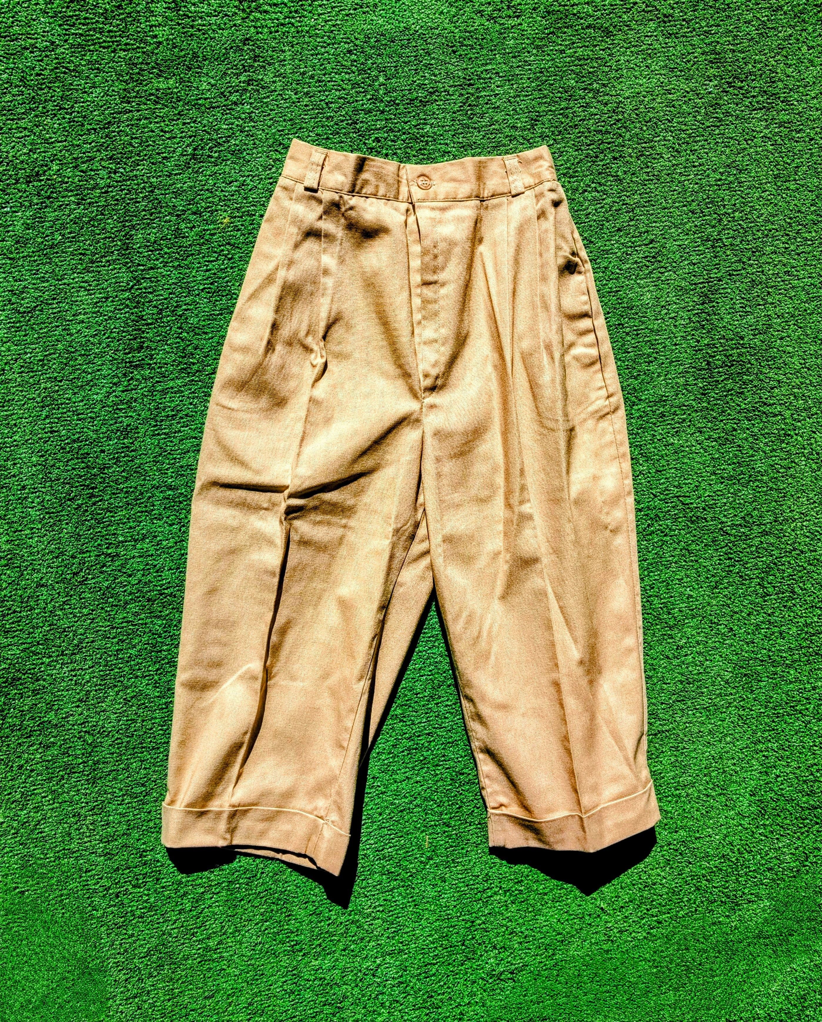 Vintage A Paquette VTG California Pleated Khaki Cut-Off Pants Petite Size 22" - 2 Thumbnail