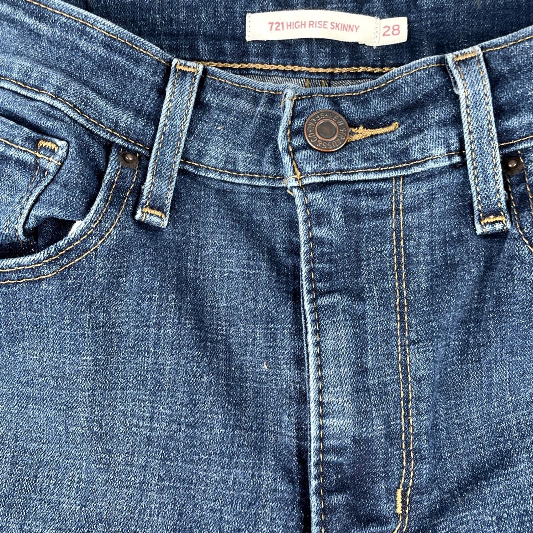 Levi's Levi’s Women’s 28 Skinny Jeans High Rise Dark Blue Denim Stretch Fabric 90s Casual Size 28" / US 6 / IT 42 - 3 Thumbnail