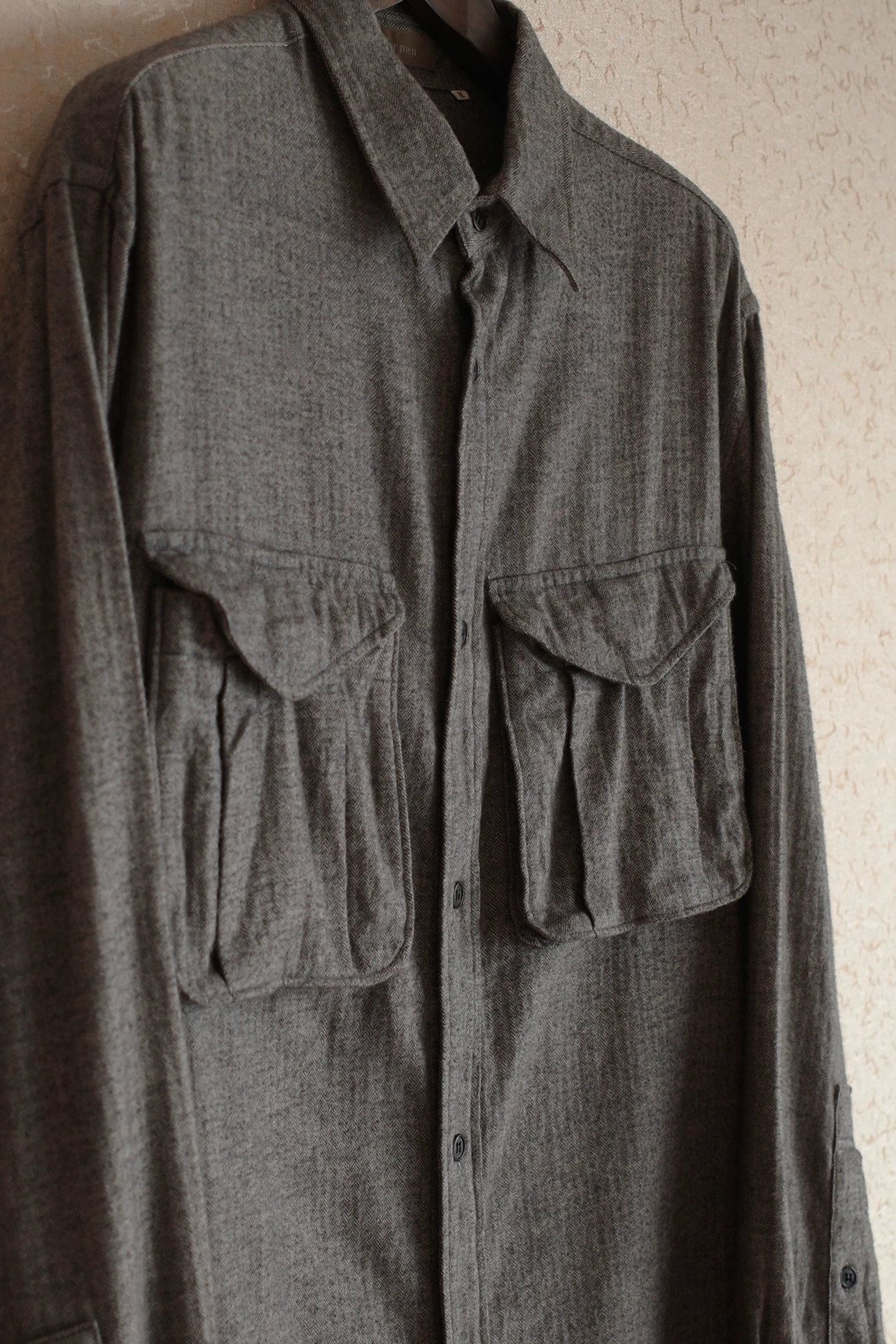 Y's Y's 90s Cotton Herringbone Shirt Jacket Men Size US M / EU 48-50 / 2 - 4 Thumbnail