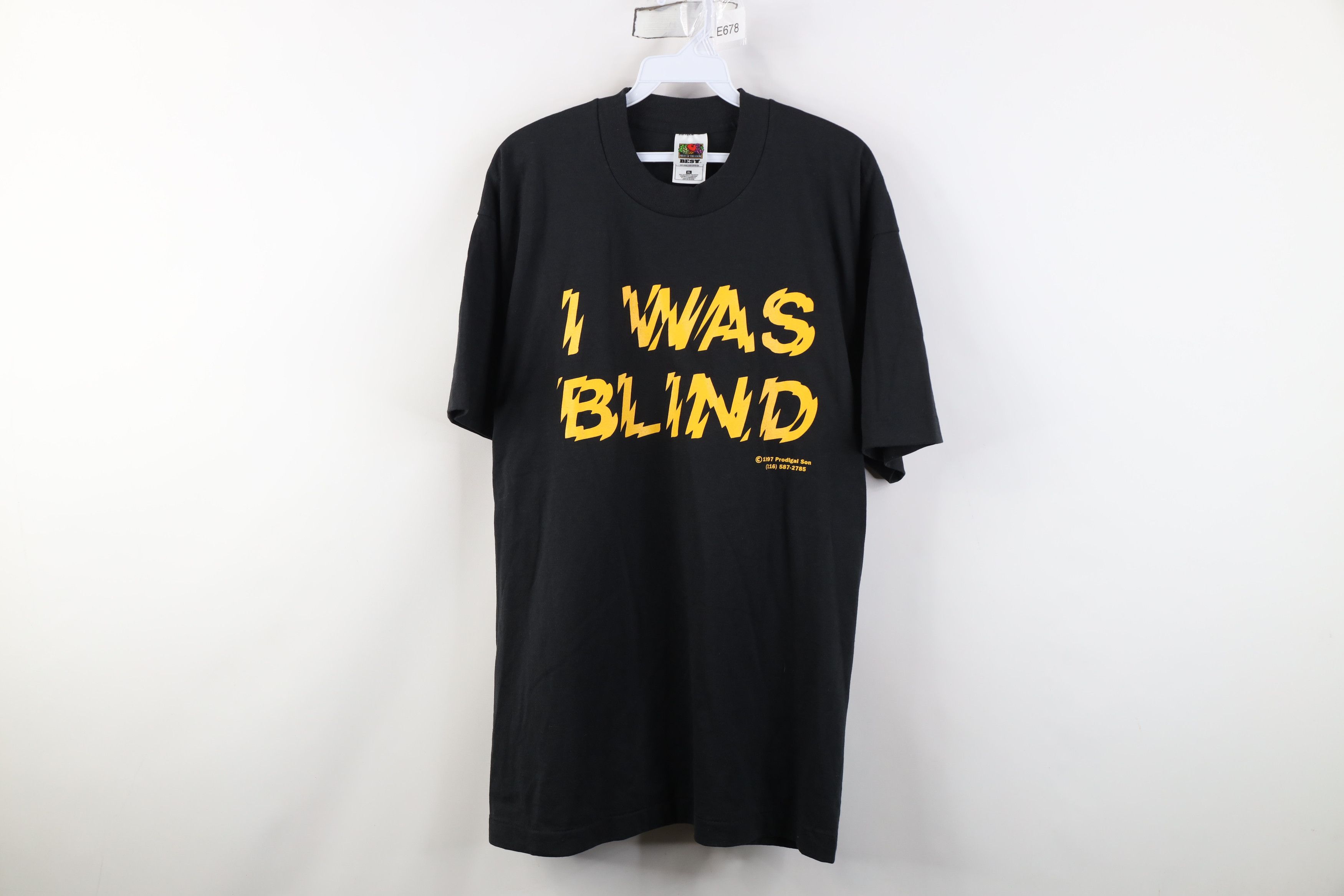 Vintage Vintage 90s Day I Was Blind But Now I See T-Shirt Black Size US XL / EU 56 / 4 - 1 Thumbnail