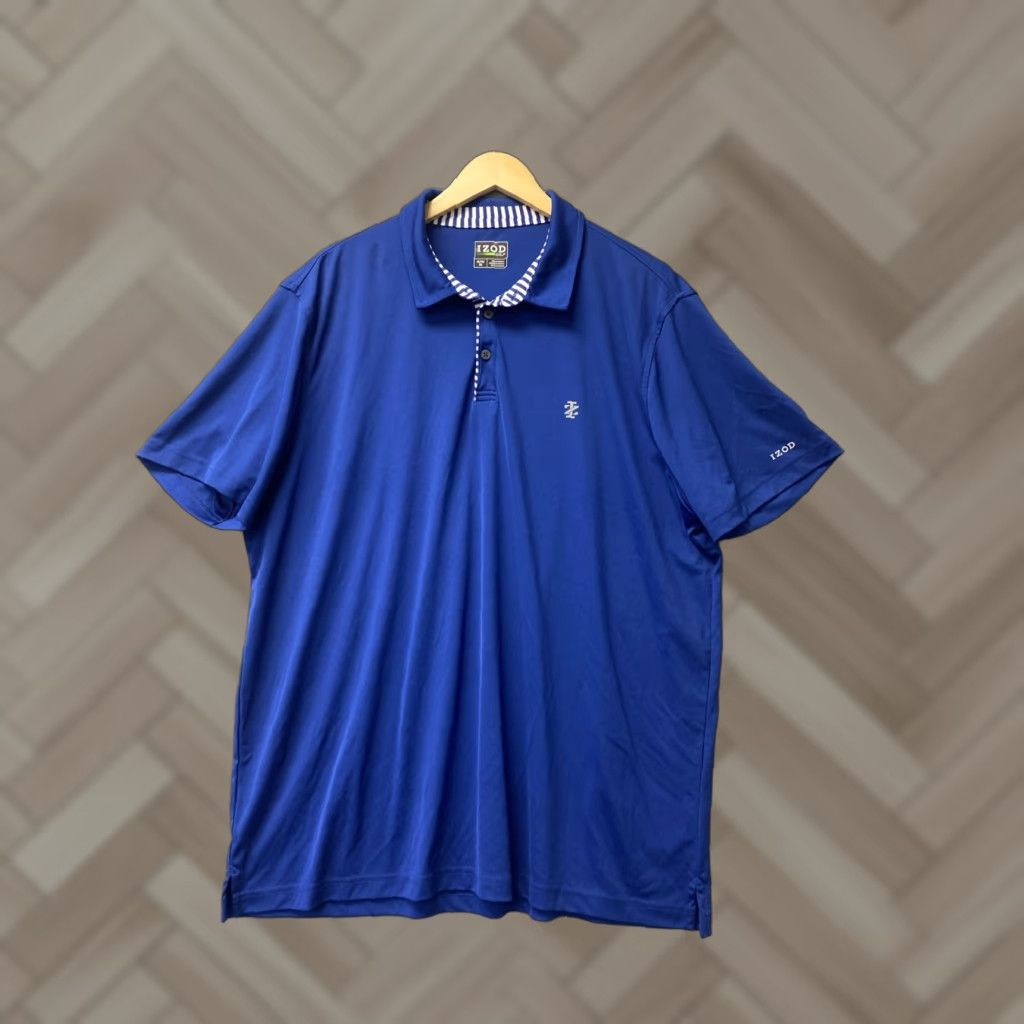 Izod IZOD Golf Polo Shirt XL Blue Collar 2-Button Patch Logo Short Sleeve Collared Regular Fit Men /124-40 Size US XL / EU 56 / 4 - 1 Thumbnail