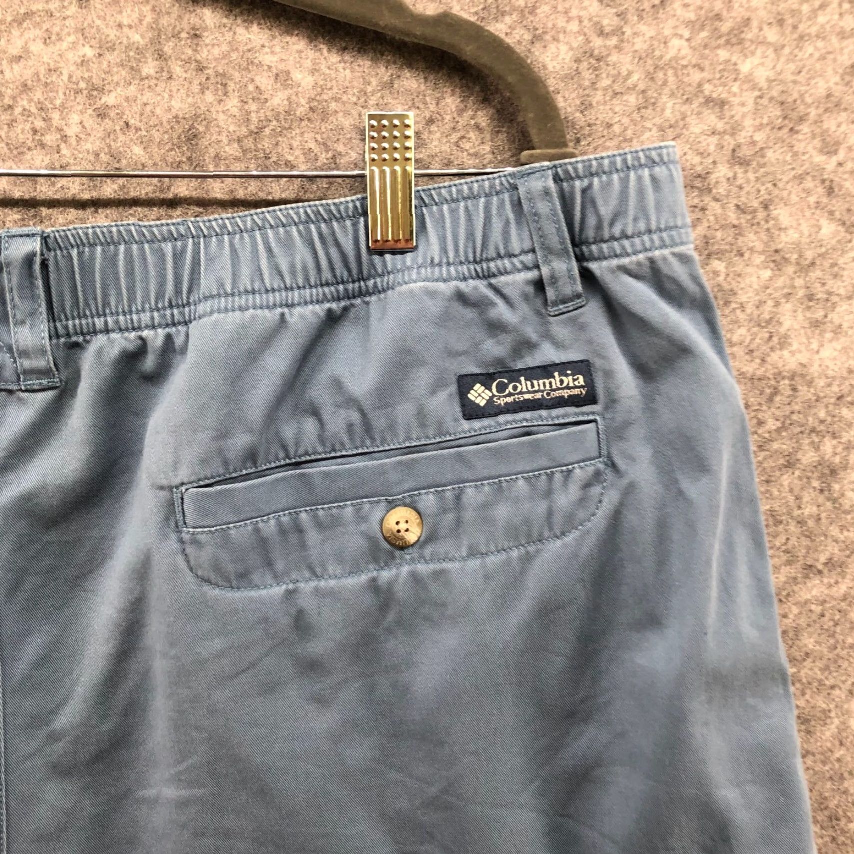 Vintage Columbia Mens XL Shorts Casual Chino 8" Relaxed Fit Blue Cotton Spring Summer Outdoor Size US 36 / EU 52 - 6 Thumbnail