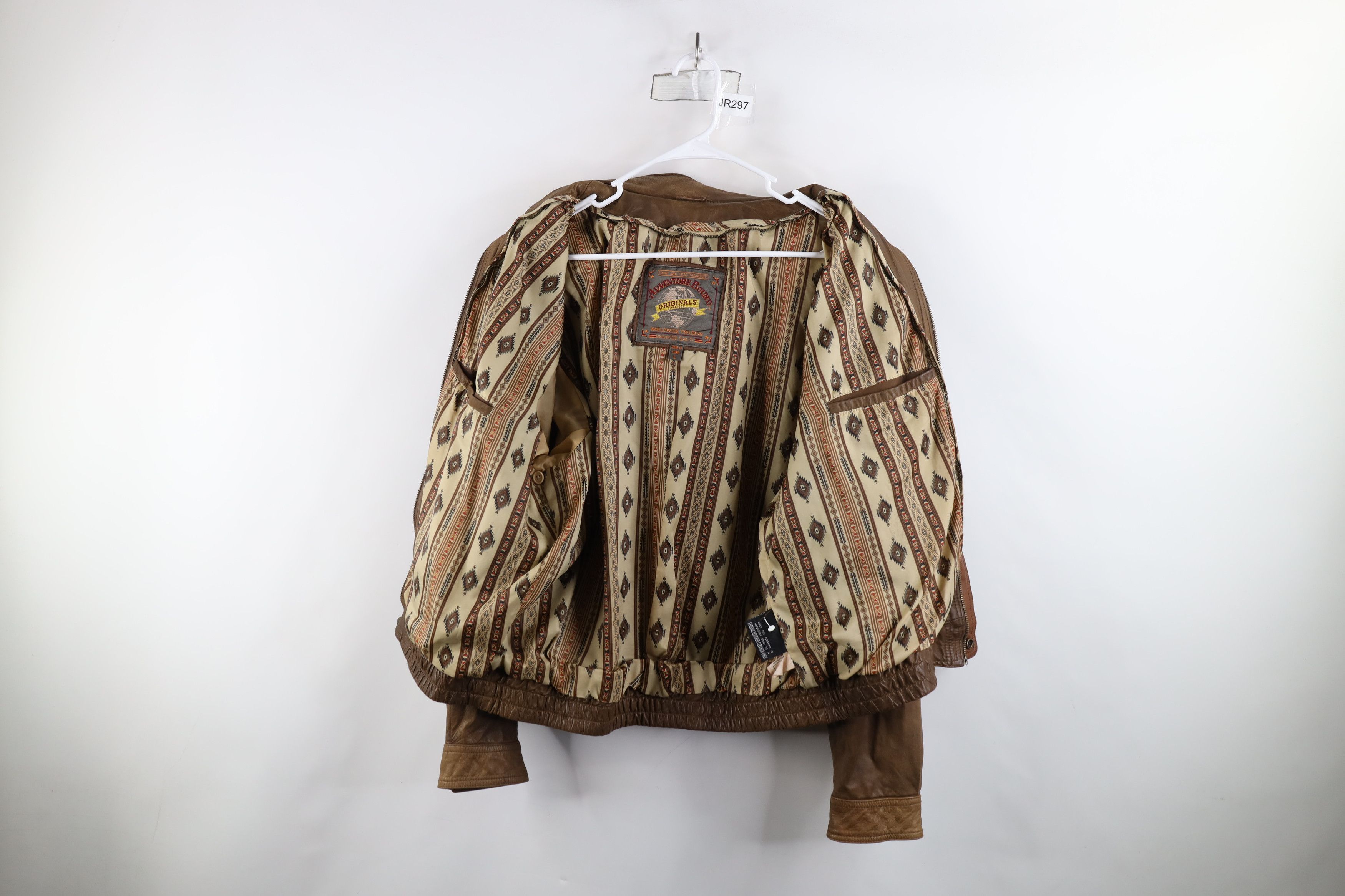 Vintage Vintage 90s Streetwear Leather Flight Bomber Jacket Brown Size US L / EU 52-54 / 3 - 10 Thumbnail