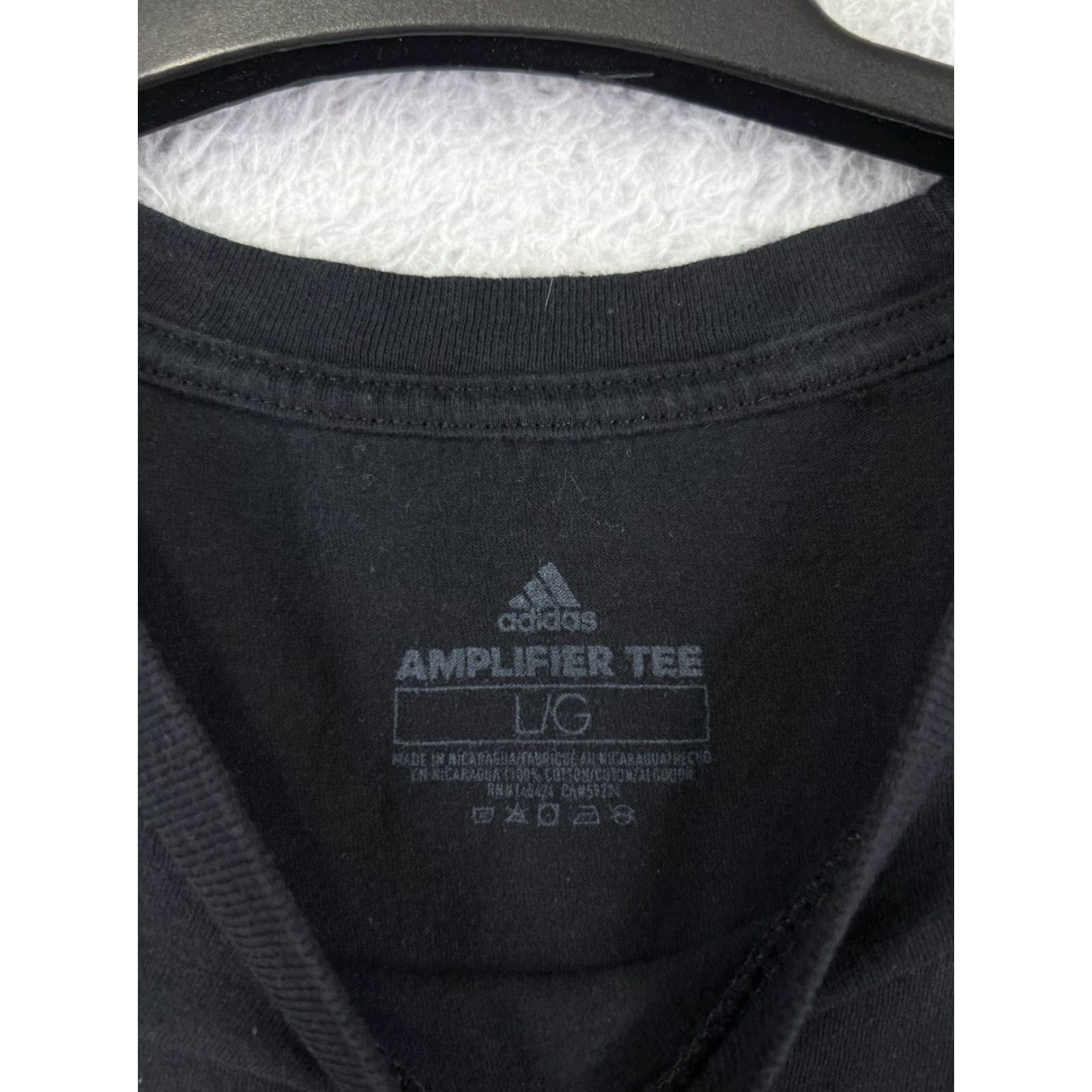 Adidas Adidas Shirt Mens Large Black Short Sleeve Crew Neck 100% Cotton Spellout Logo Size US L / EU 52-54 / 3 - 4 Thumbnail