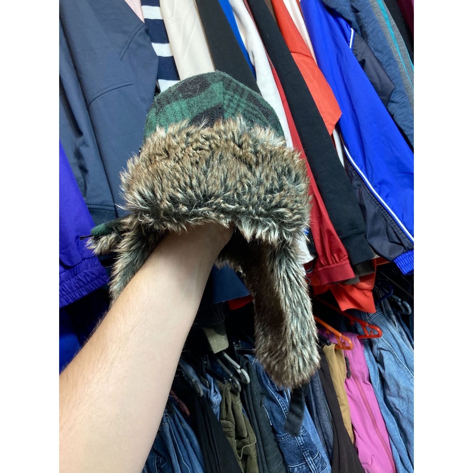 Japanese Brand × Vintage Red Wood Vintage Y2K USHANKA Mohair Fuzzy 90’s Hat+ Size ONE SIZE - 5 Thumbnail