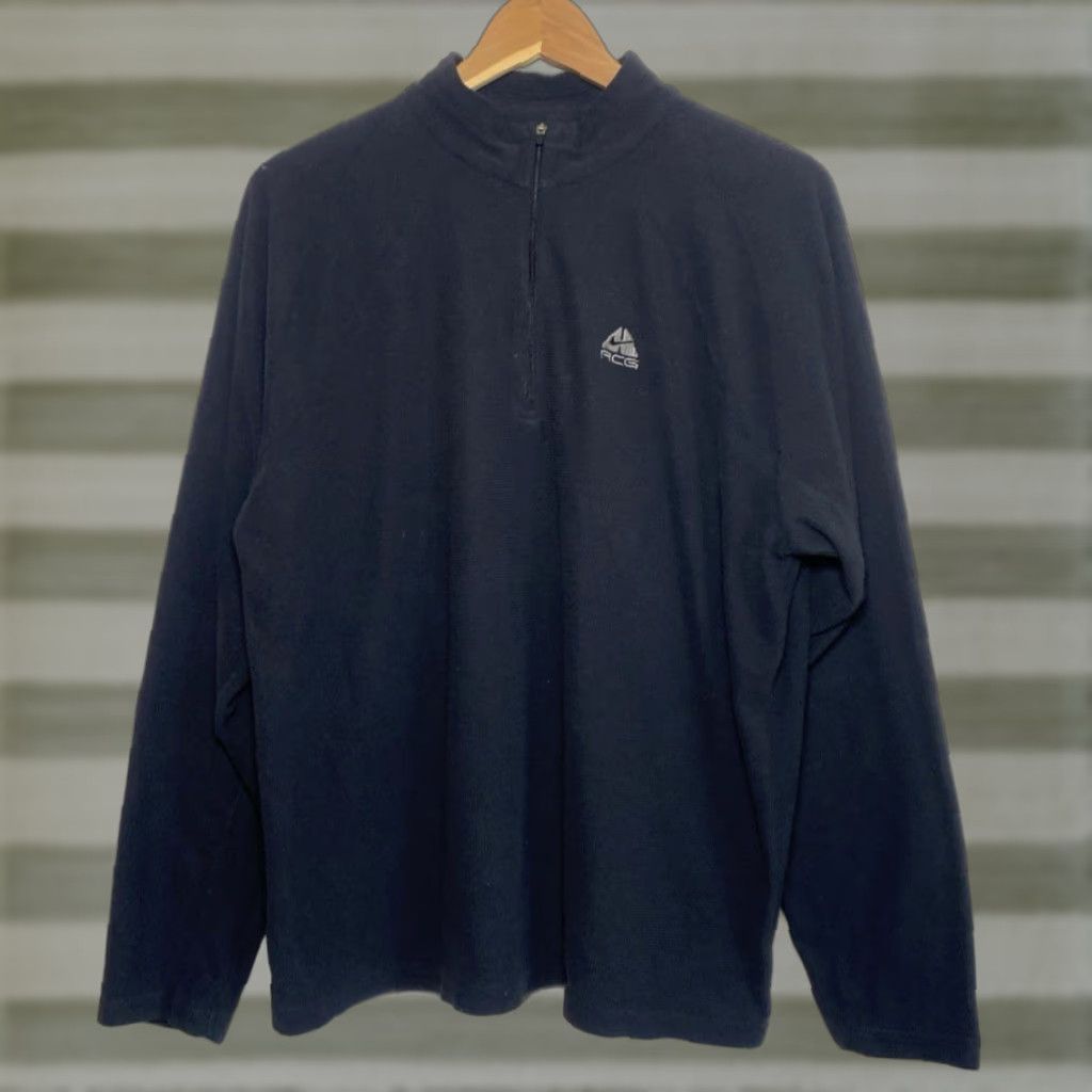 Nike VINTAGE Nike ACG Therma Fit 1/4 Zip Pullover Mens Large Black 100% Polyester Fleece Logo Winter Outdoor Activewear Size US L / EU 52-54 / 3 - 1 Thumbnail