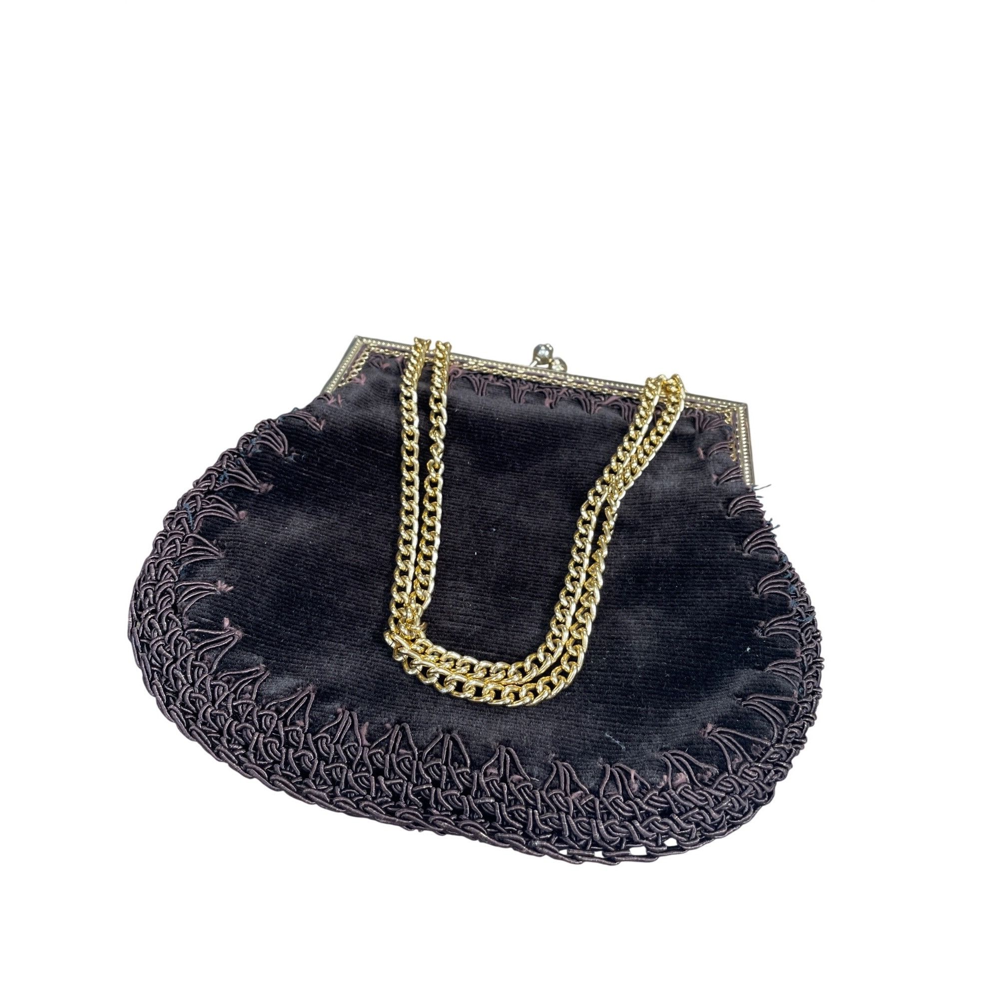 Handmade Italian handmade womans brown fabric gold ware kisslock hand Size ONE SIZE - 15 Thumbnail