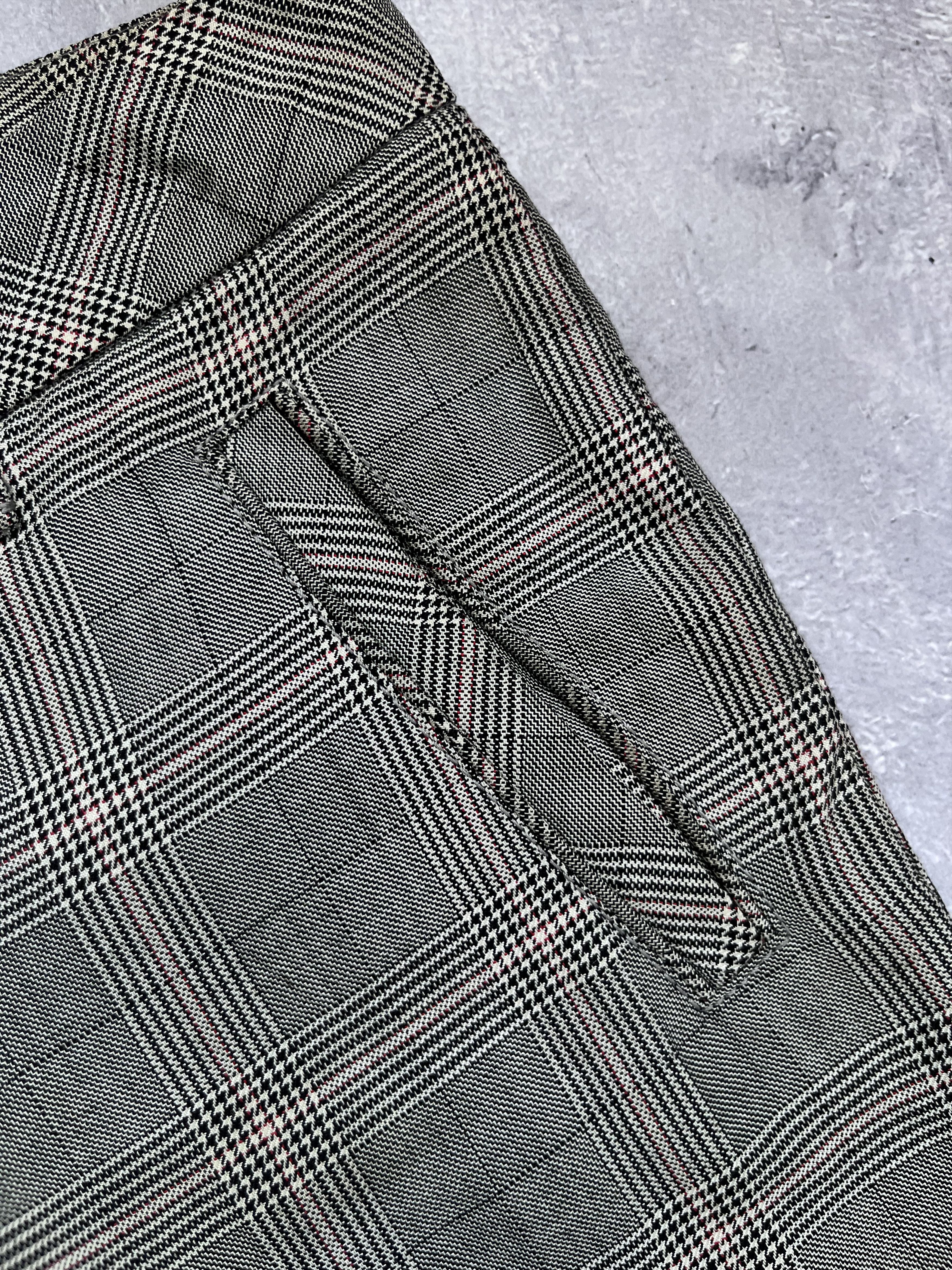 Gucci Gucci Tom Ford Era Silk/Wool Gray Check Trousers Pants Size 28" / US 6 / IT 42 - 7 Thumbnail
