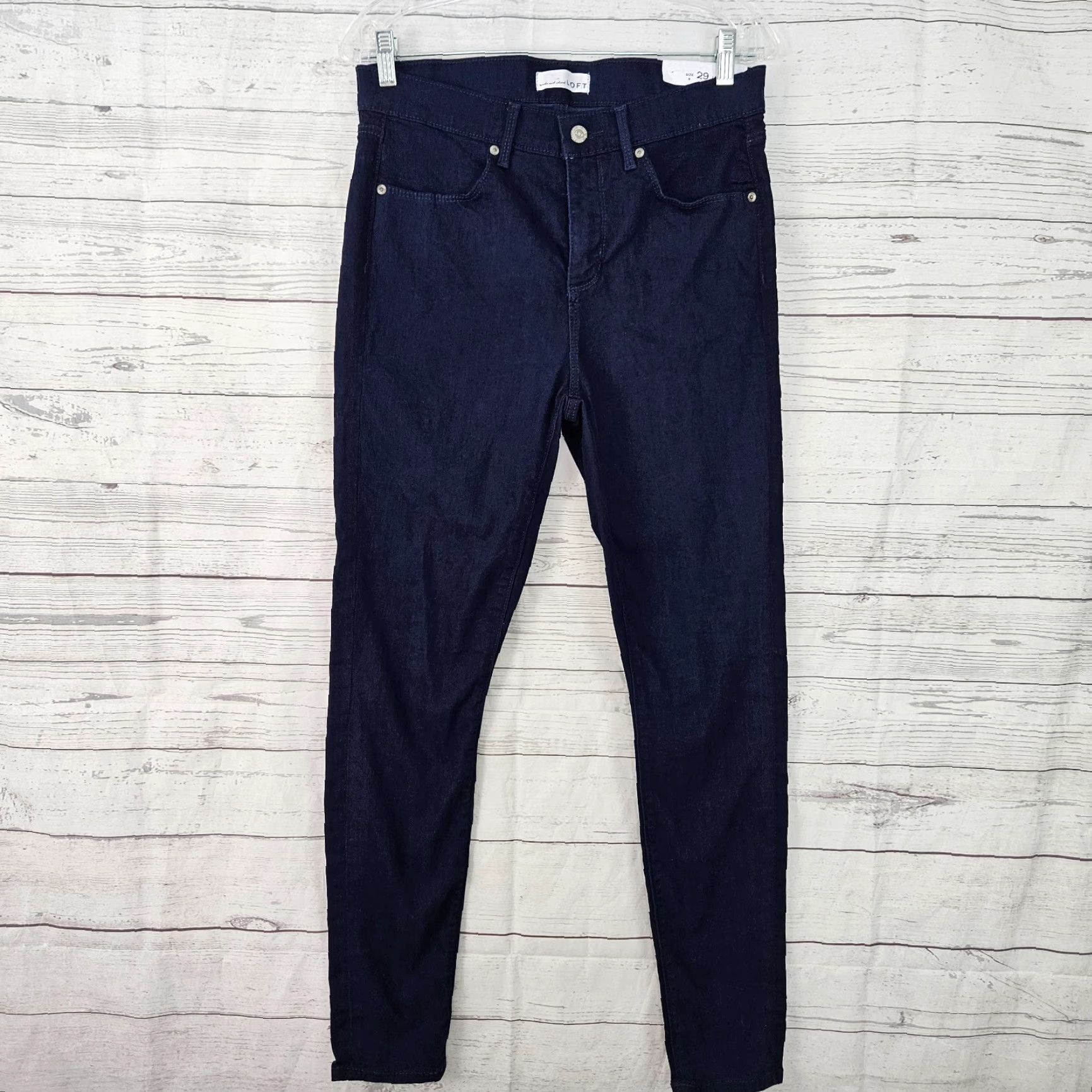 Loft Ann Taylor LOFT Womens Legging Jeans Sz 28 Dark Wash Blue High Rise Size 28" / US 6 / IT 42 - 2 Thumbnail