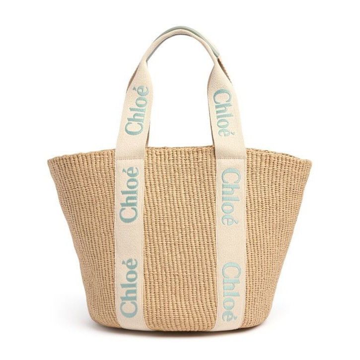 Chloe Chloe Large Blush Green Raffia Shoulder Bag New & Authentic Size ONE SIZE - 1 Thumbnail