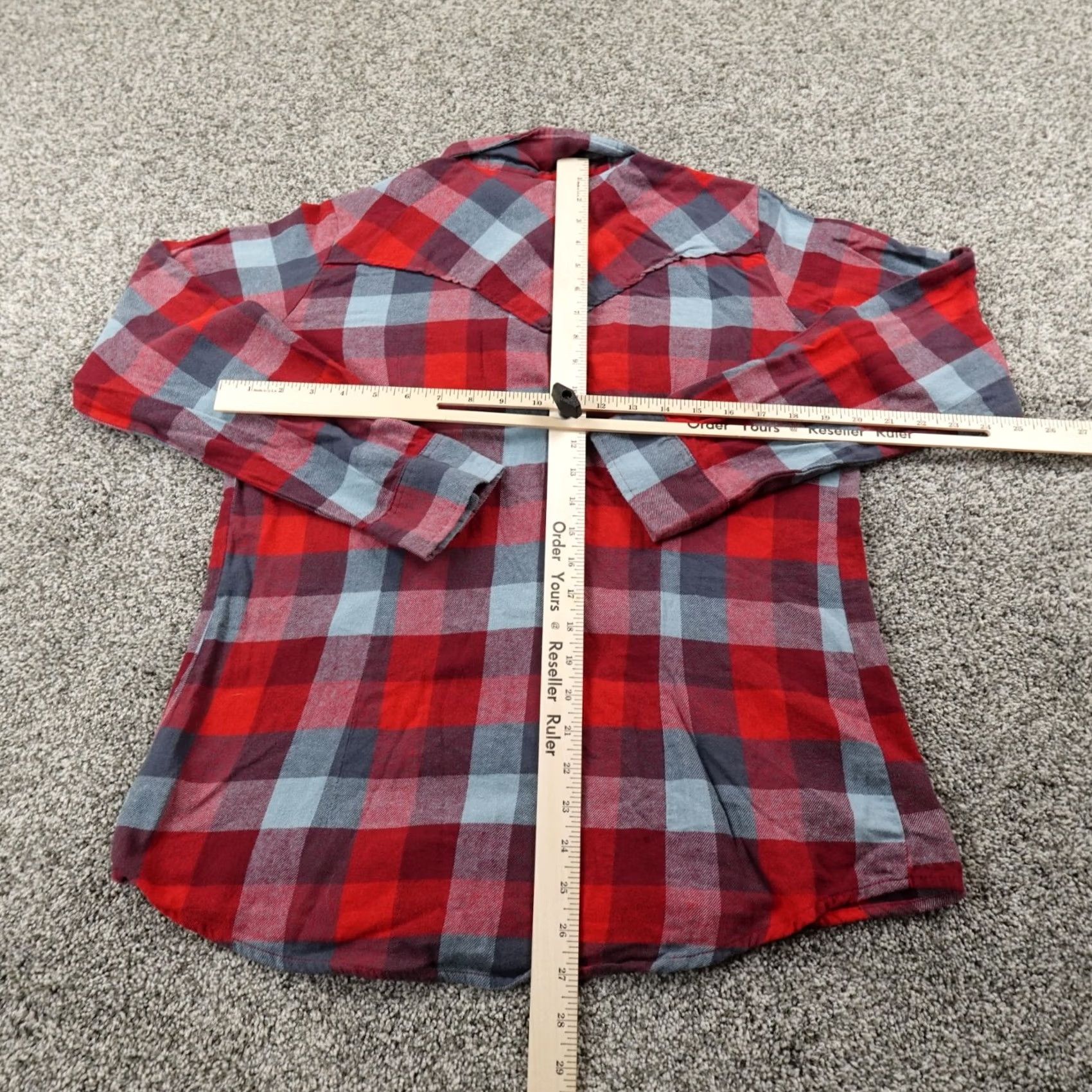 Wrangler Wrangler Shirt Womens L Red Gray Flannel Pearl Snap Western Cowgirl Rodeo Ranch Size L / US 10 / IT 46 - 5 Thumbnail
