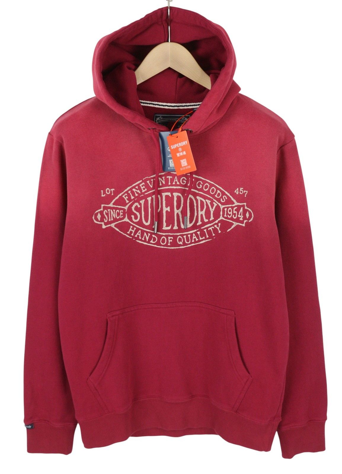 LO-FI OUTDOORS M Red Faded Kangaroo Hoodie 87134