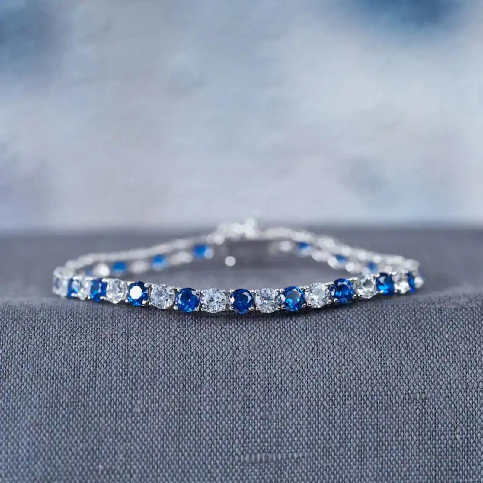 Giani Bernini Giani Bernini Sapphire Tennis Bracelet in Sterling Silver Size ONE SIZE - 5 Thumbnail